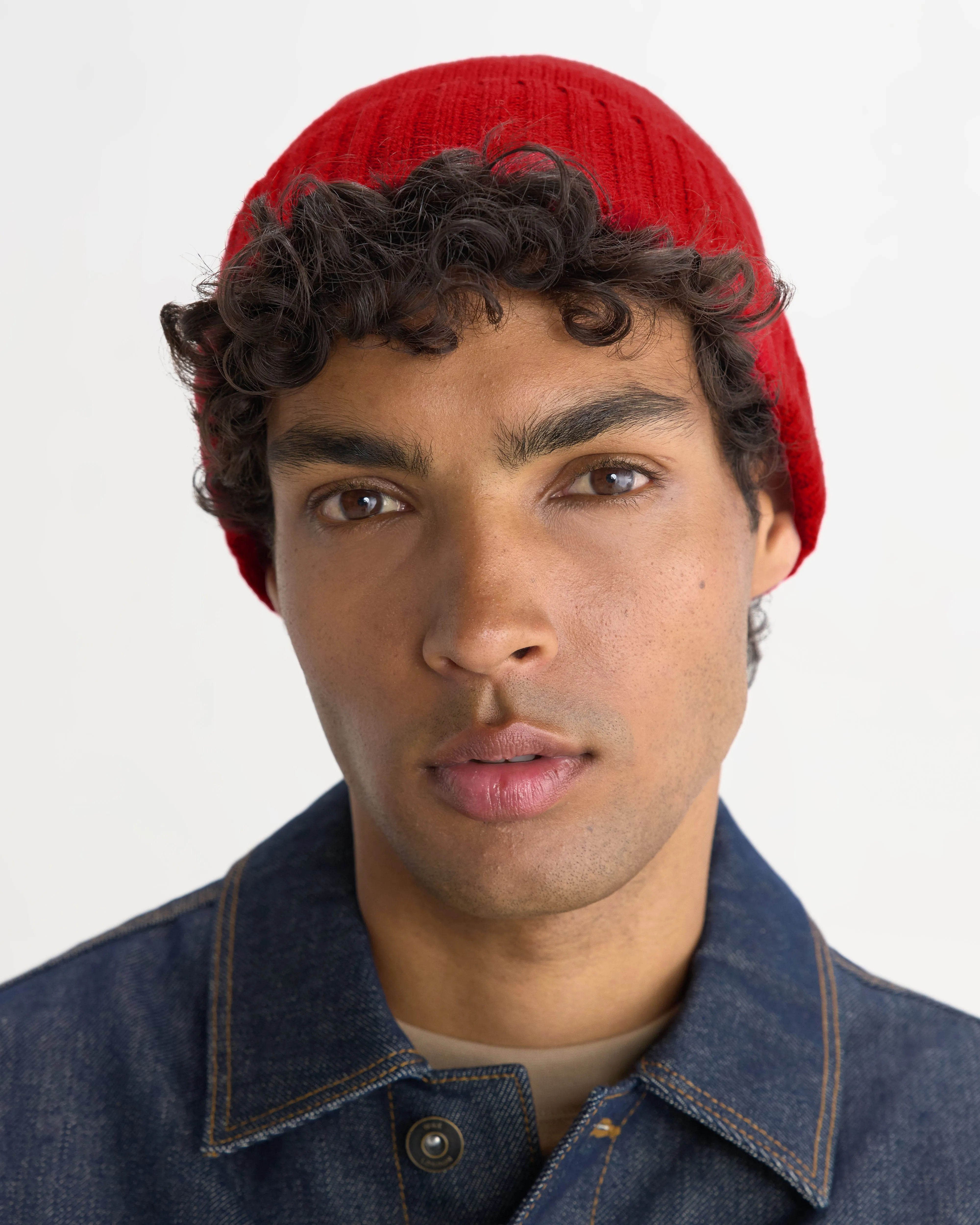 Brook - Red Single Rib Wool Beanie sold by Wax London product image thumbnail 3