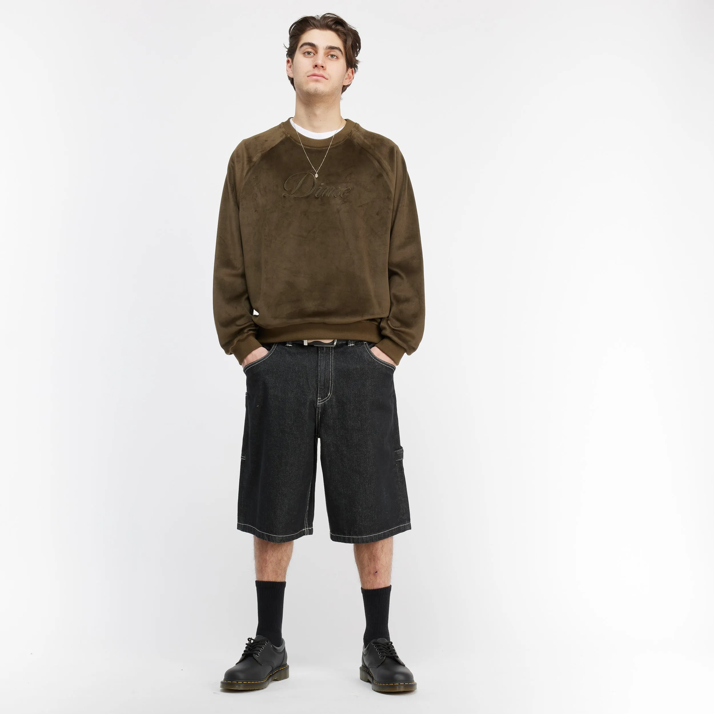 Cursive Velvet Crewneck sold by Dime