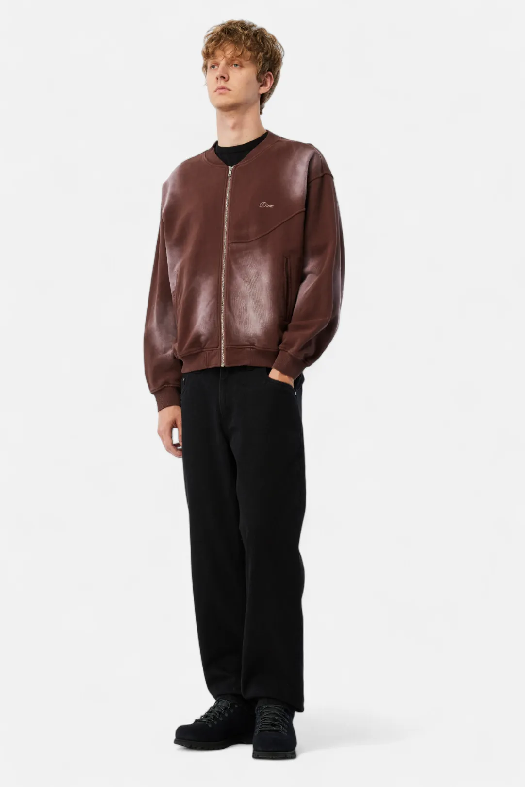 Faded Fleece Bomber sold by Dime