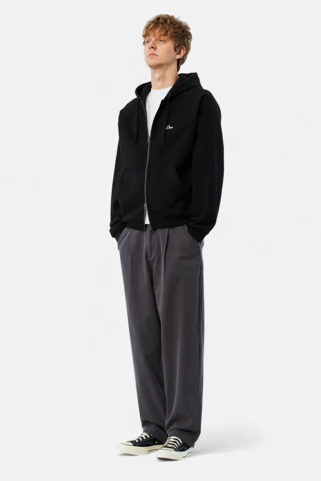 Cursive Small Logo Zip Hoodie sold by Dime