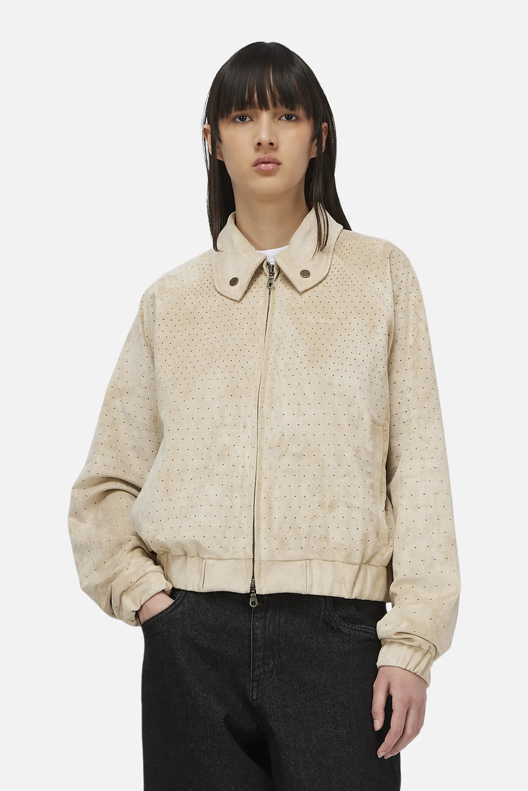 Perforated Faux Suede Jacket sold by Dime product image thumbnail 4