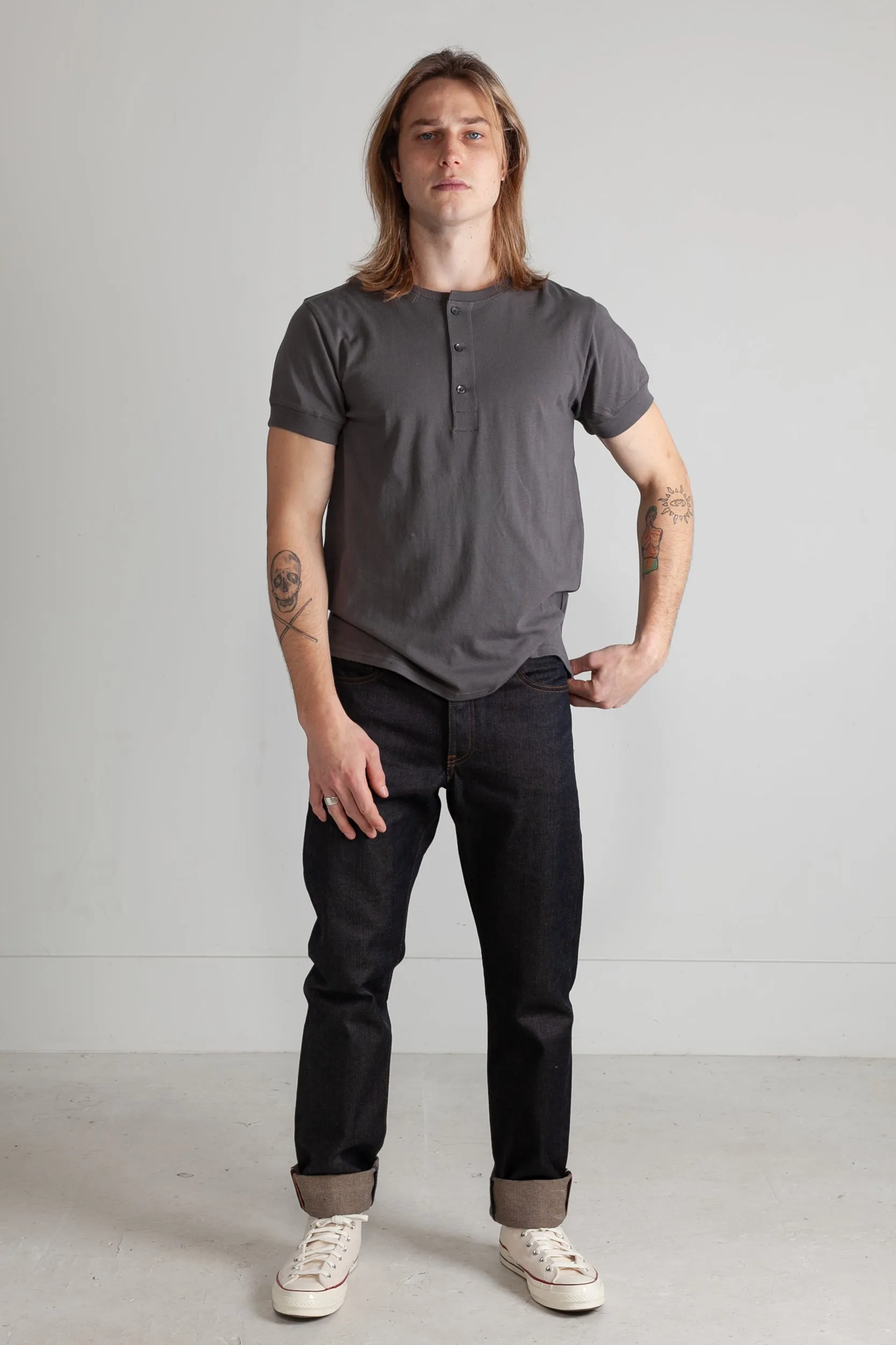 NS2152-4 Spun Jersey Henley in Dark Grey sold by National Standards product image thumbnail 3