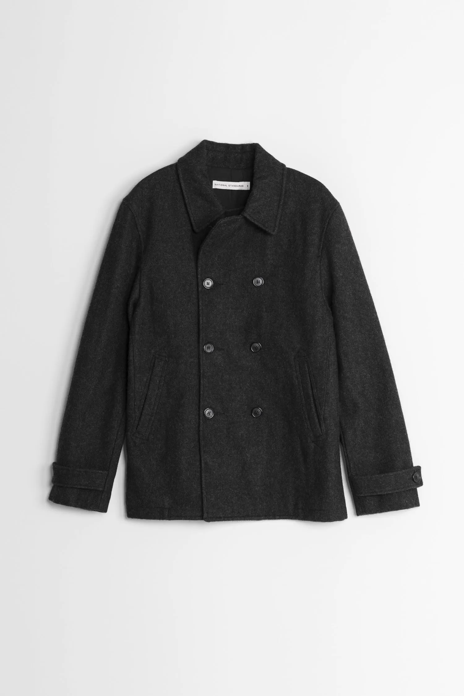 Japanese Melton Pea Coat in Grey sold by National Standards