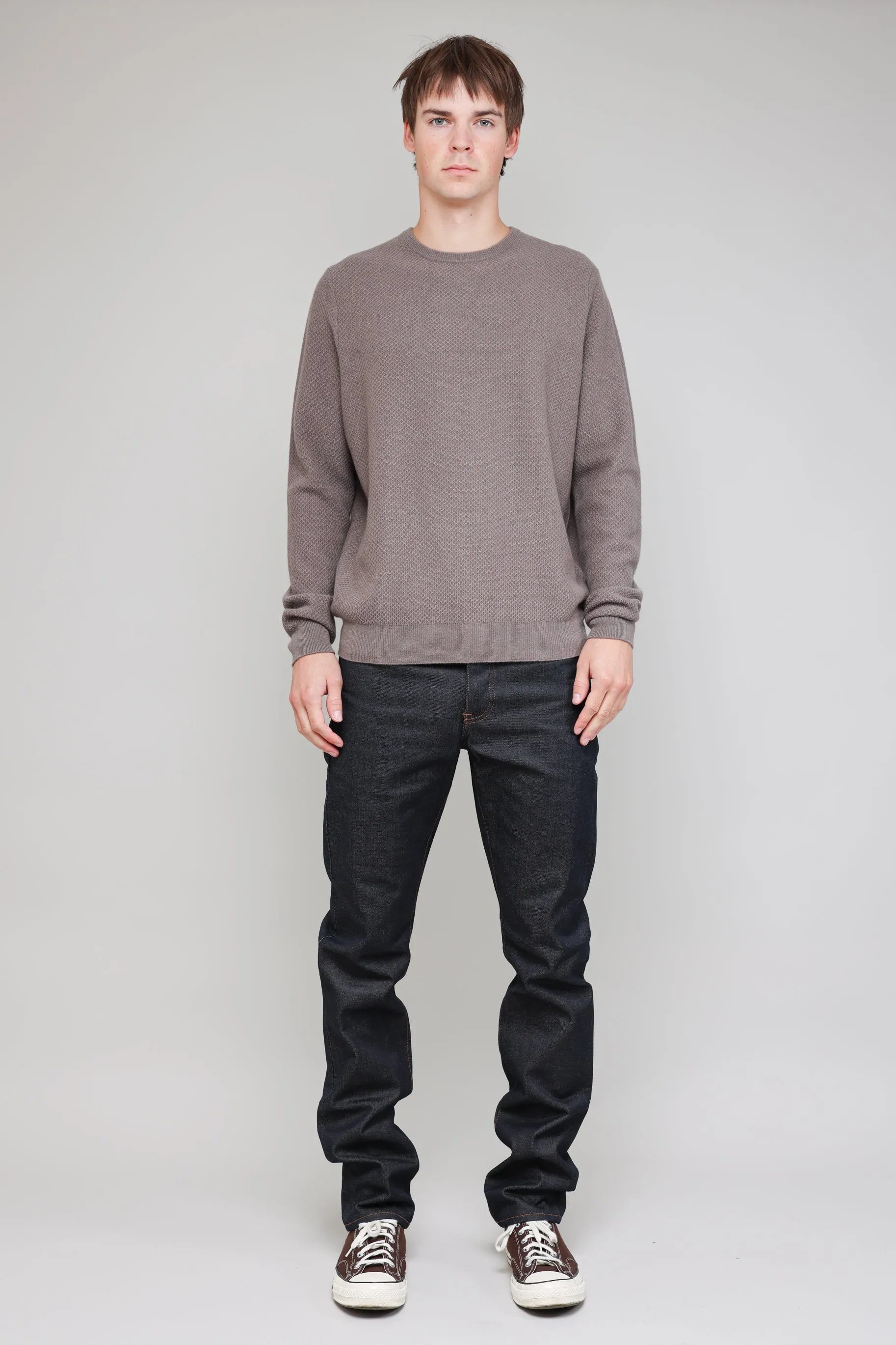 NS3019-8 New Wool Honeycomb Stitch Crew in Taupe sold by National Standards product image thumbnail 5