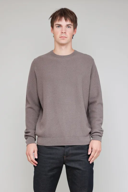 NS3019-8 New Wool Honeycomb Stitch Crew in Taupe sold by National Standards