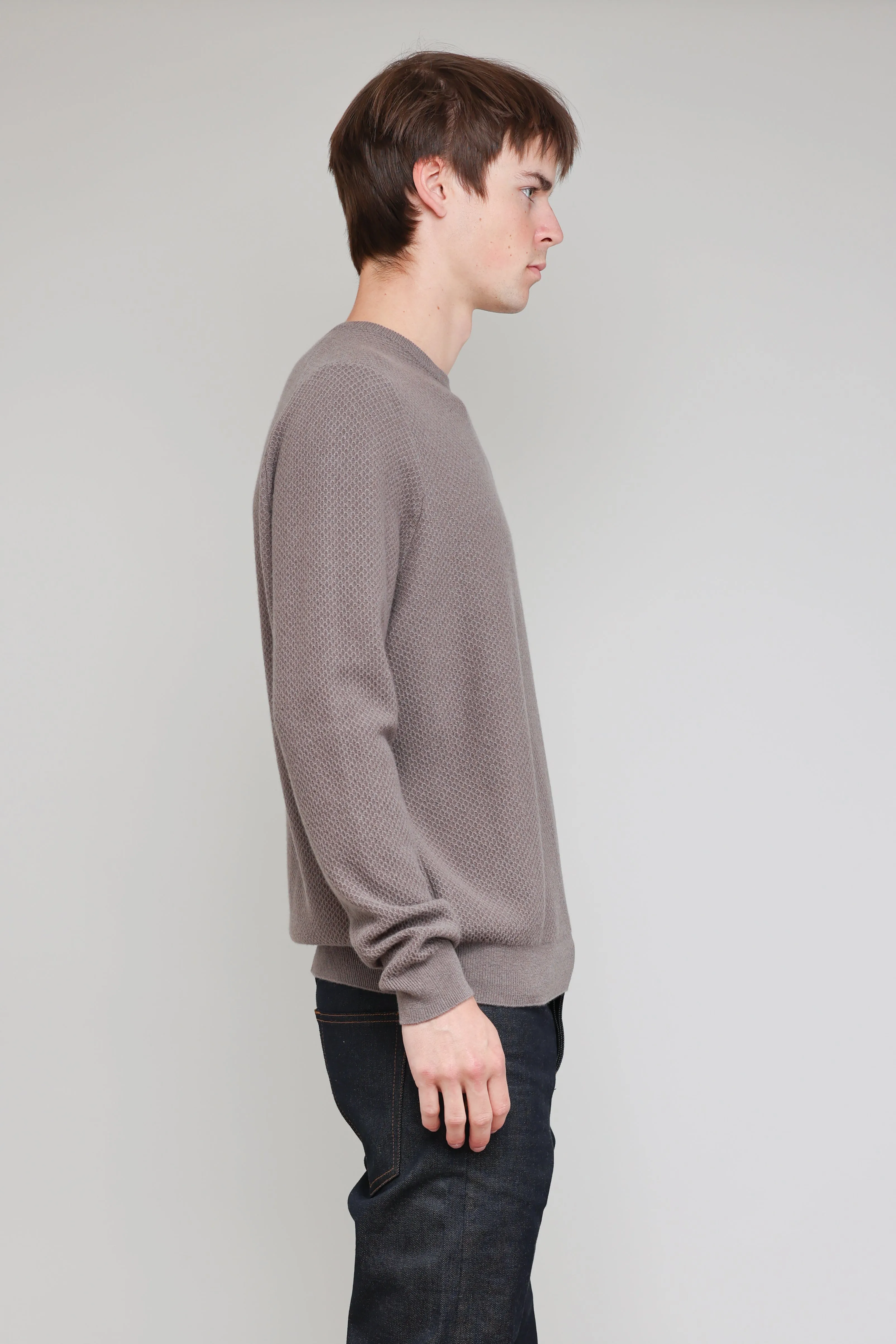 NS3019-8 New Wool Honeycomb Stitch Crew in Taupe sold by National Standards product image thumbnail 3