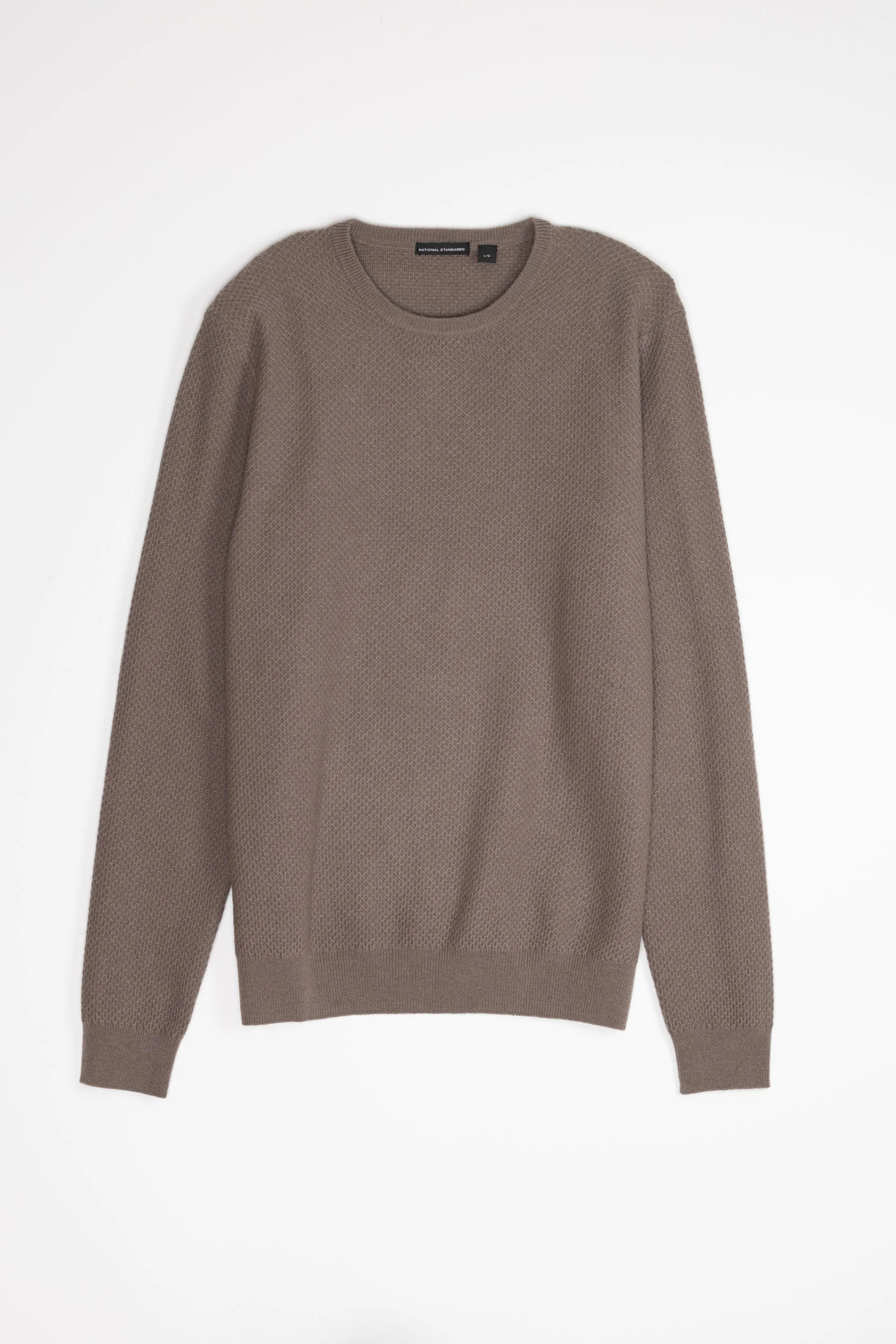 NS3019-8 New Wool Honeycomb Stitch Crew in Taupe sold by National Standards product image thumbnail 2