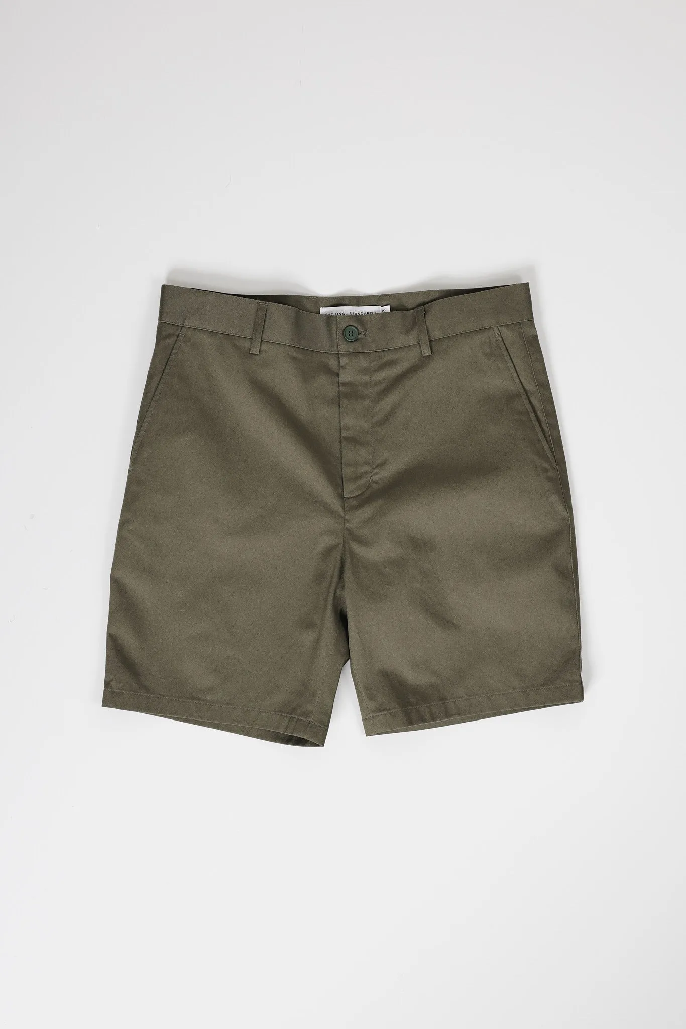 NS1205-5 Japanese Chino Shorts High Density Twill in Green sold by National Standards