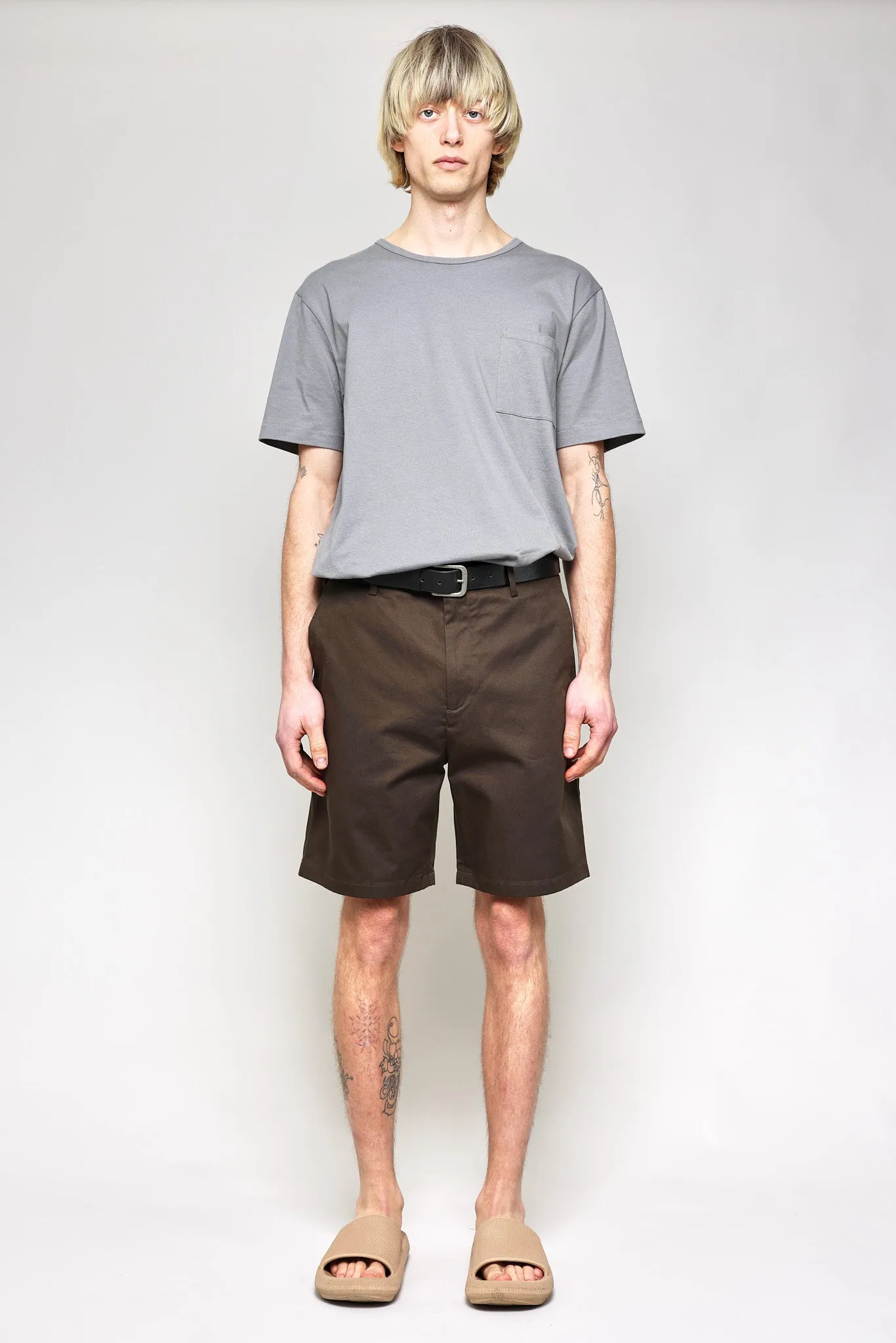 NS1205-4 Japanese Chino Shorts High Density Twill in Charcoal sold by National Standards product image thumbnail 2