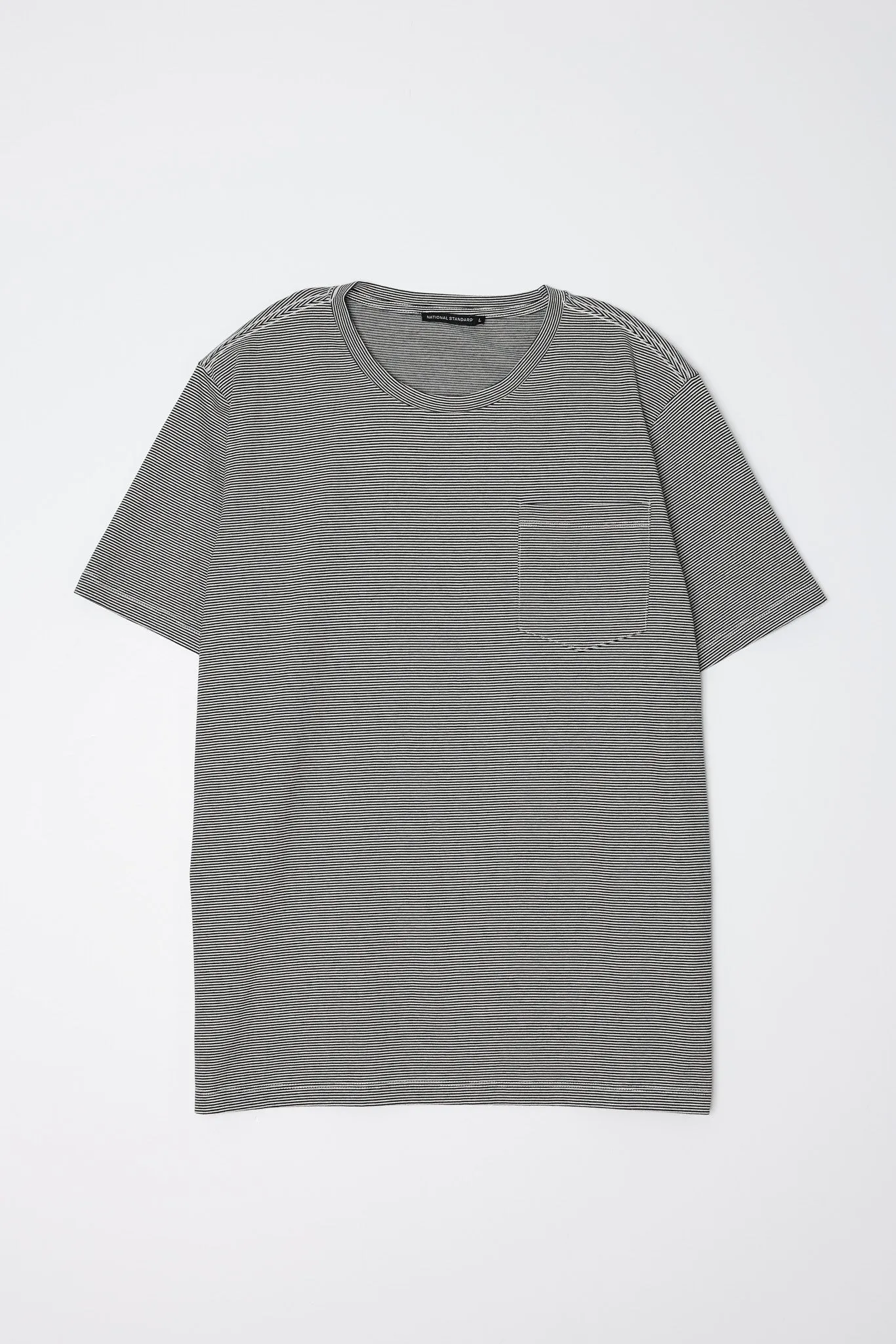 NS2175-1 Mini Stripe Pocket Crew in Blue sold by National Standards