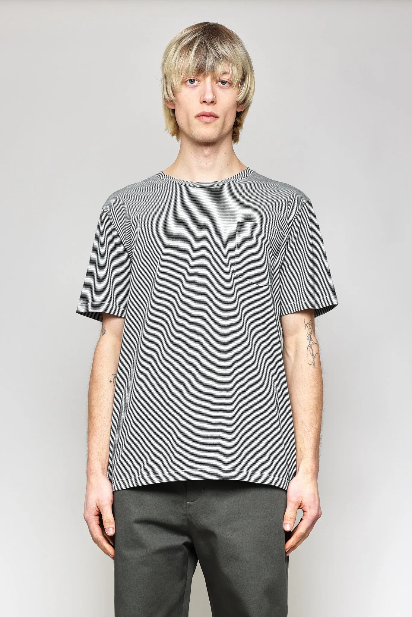 NS2175-1 Mini Stripe Pocket Crew in Blue sold by National Standards product image thumbnail 2