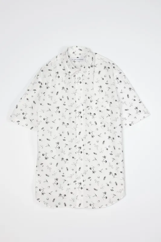 NS1191-80 Japanese Beach Print Seersucker in White sold by National Standards