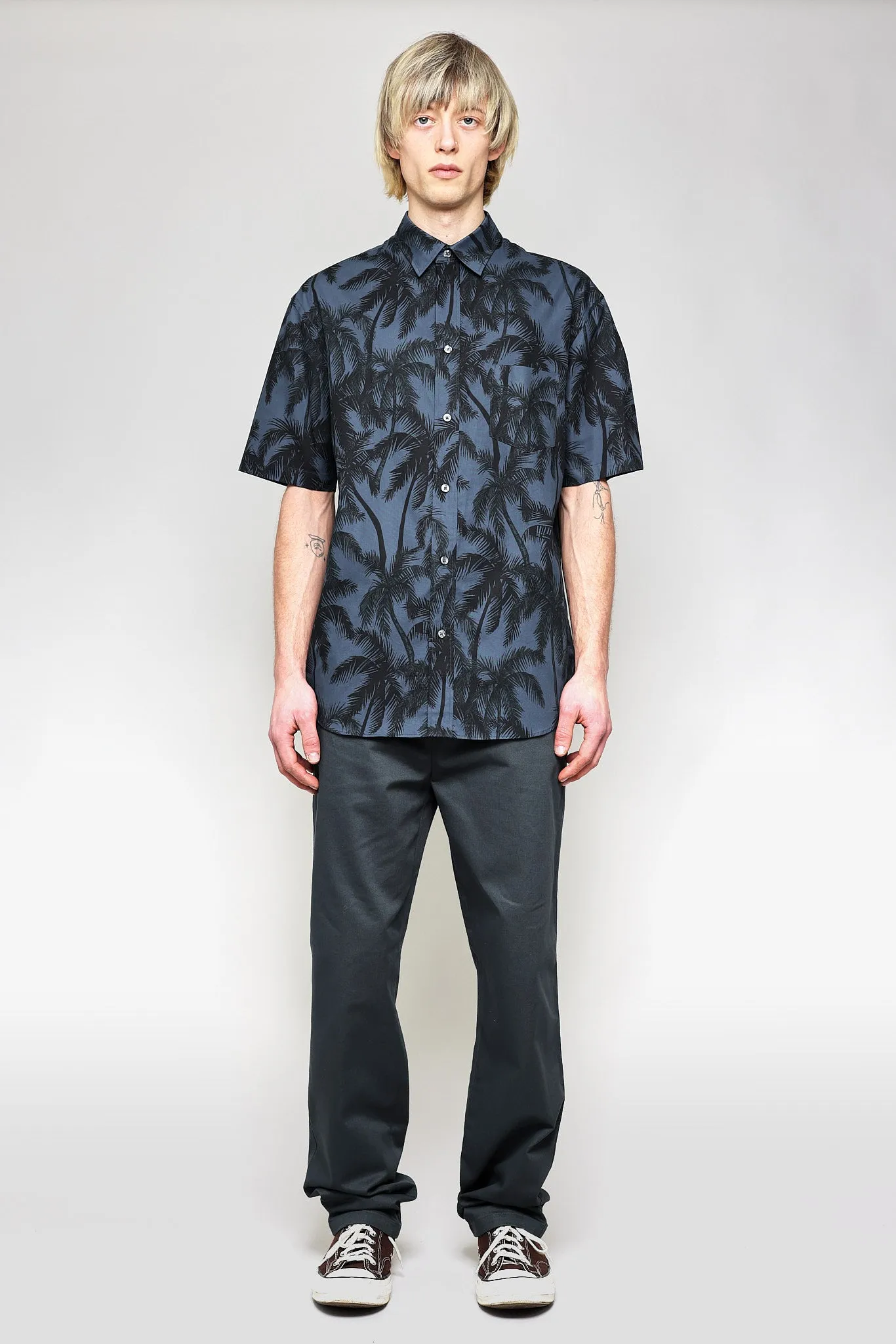 NS1191-63 Japanese Palm Trees Print in Navy sold by National Standards product image thumbnail 5