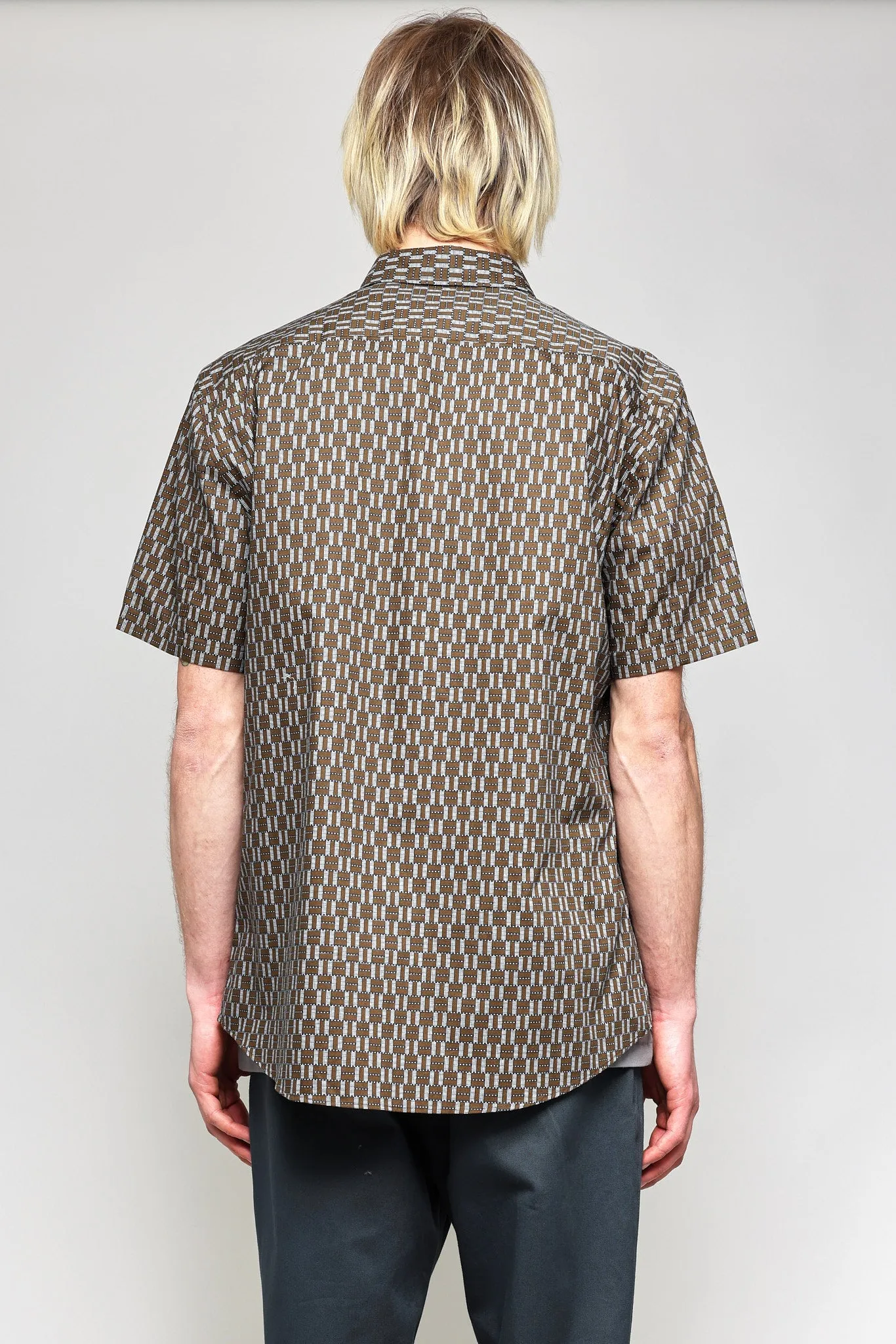 NS1146-86 Japanese Graphic Grid Print in Khaki and Blue sold by National Standards product image thumbnail 3