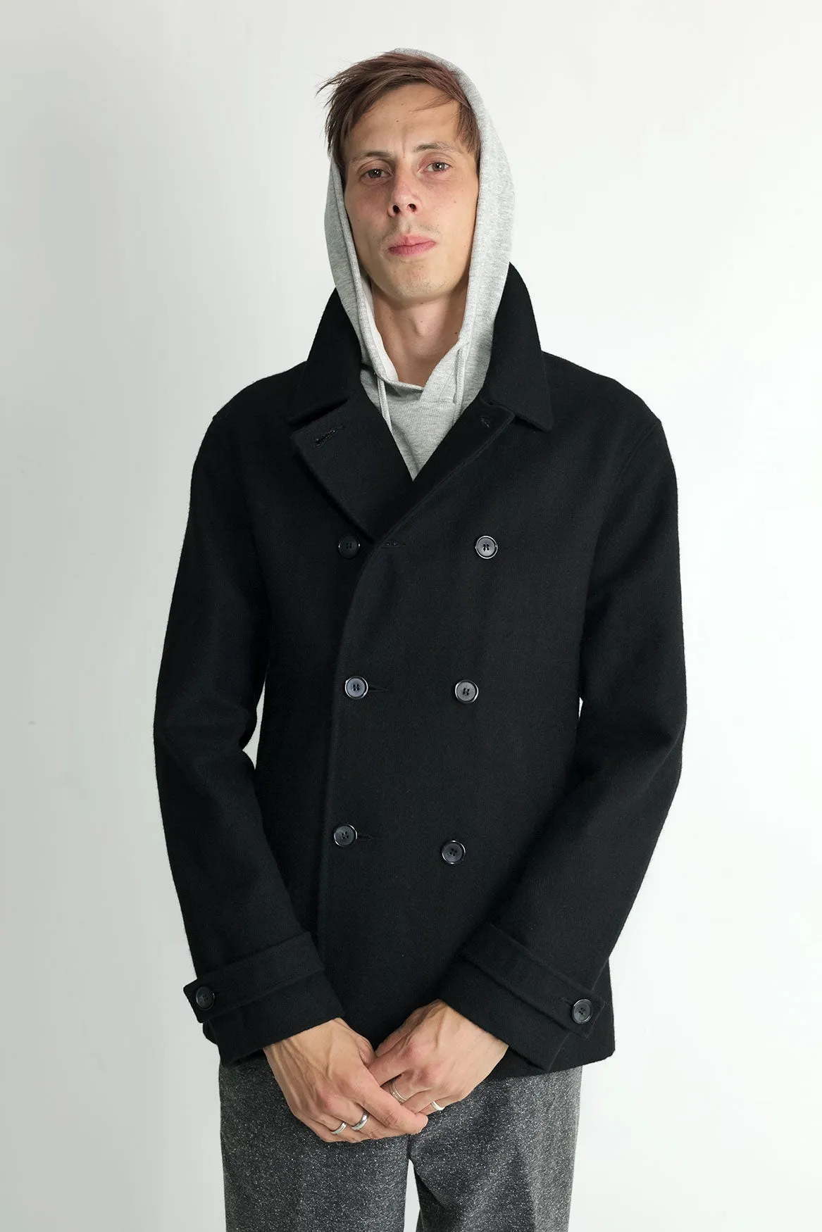 Japanese Loden Pea Coat in Black sold by National Standards product image thumbnail 3