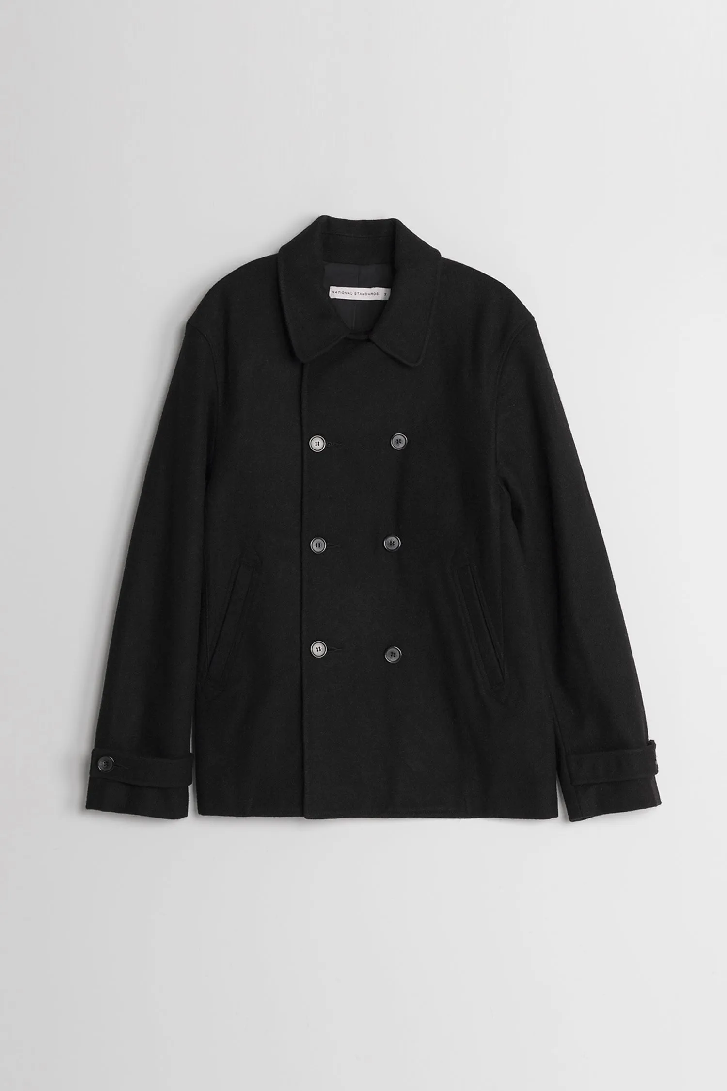 Japanese Loden Pea Coat in Black sold by National Standards