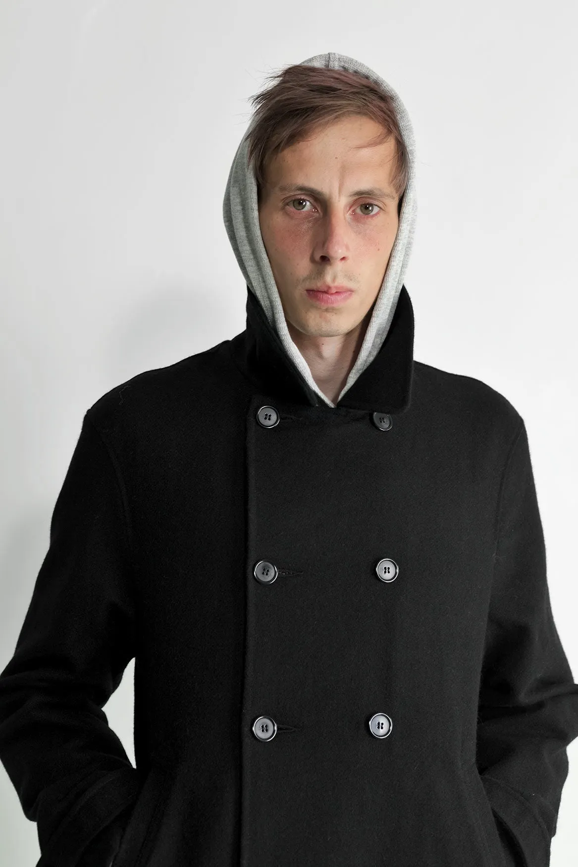 Japanese Loden Pea Coat in Black sold by National Standards product image thumbnail 2