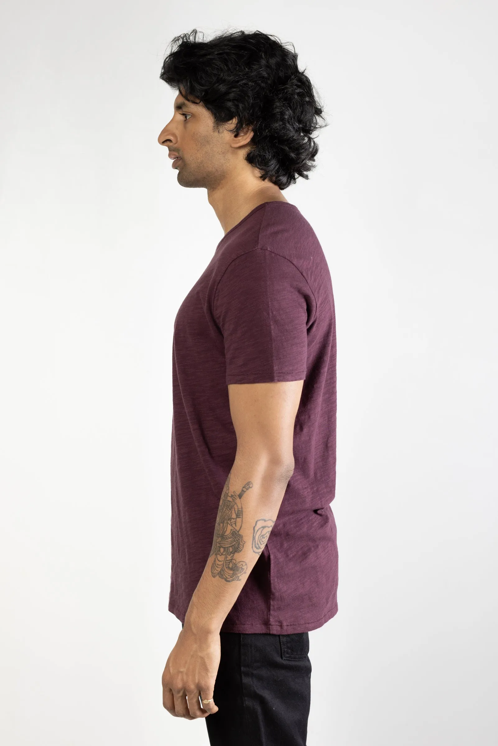 NS2138-6 Slub Jersey Crew in Burgundy sold by National Standards product image thumbnail 4