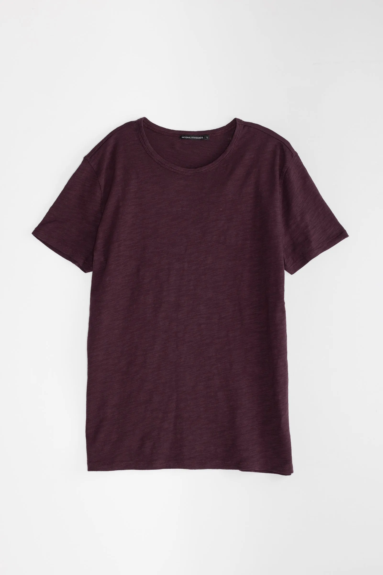 NS2138-6 Slub Jersey Crew in Burgundy sold by National Standards