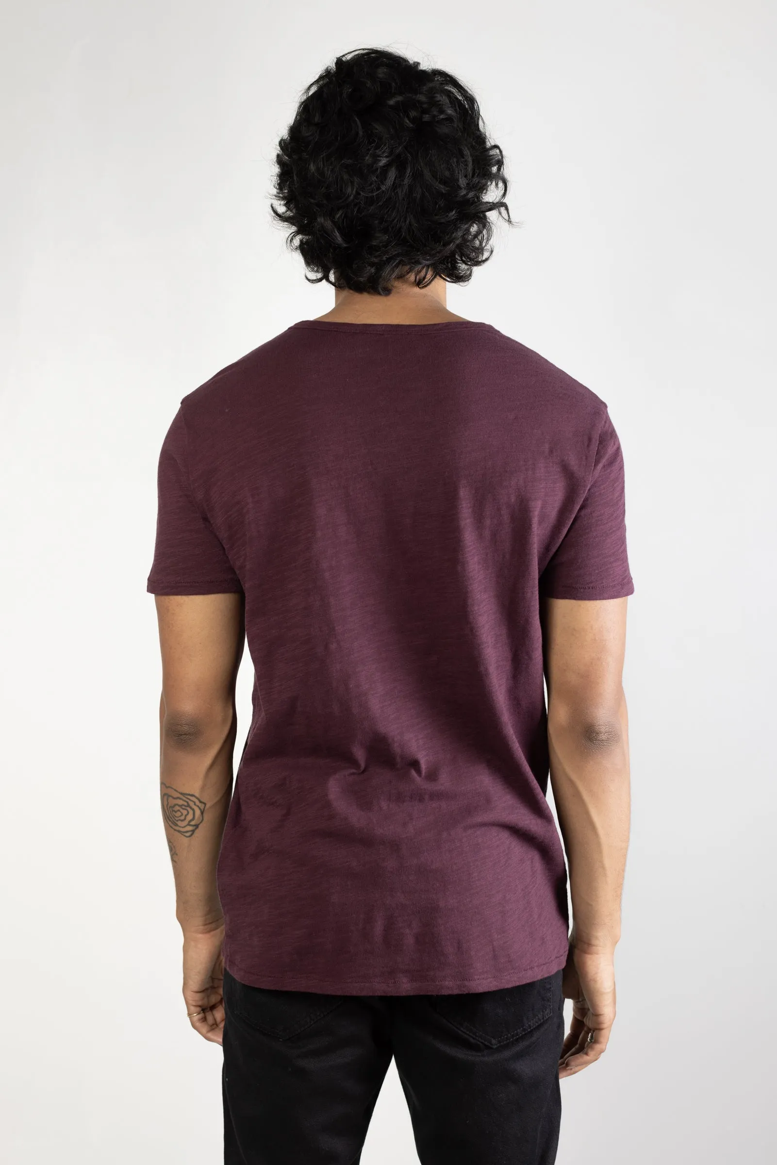 NS2138-6 Slub Jersey Crew in Burgundy sold by National Standards product image thumbnail 3
