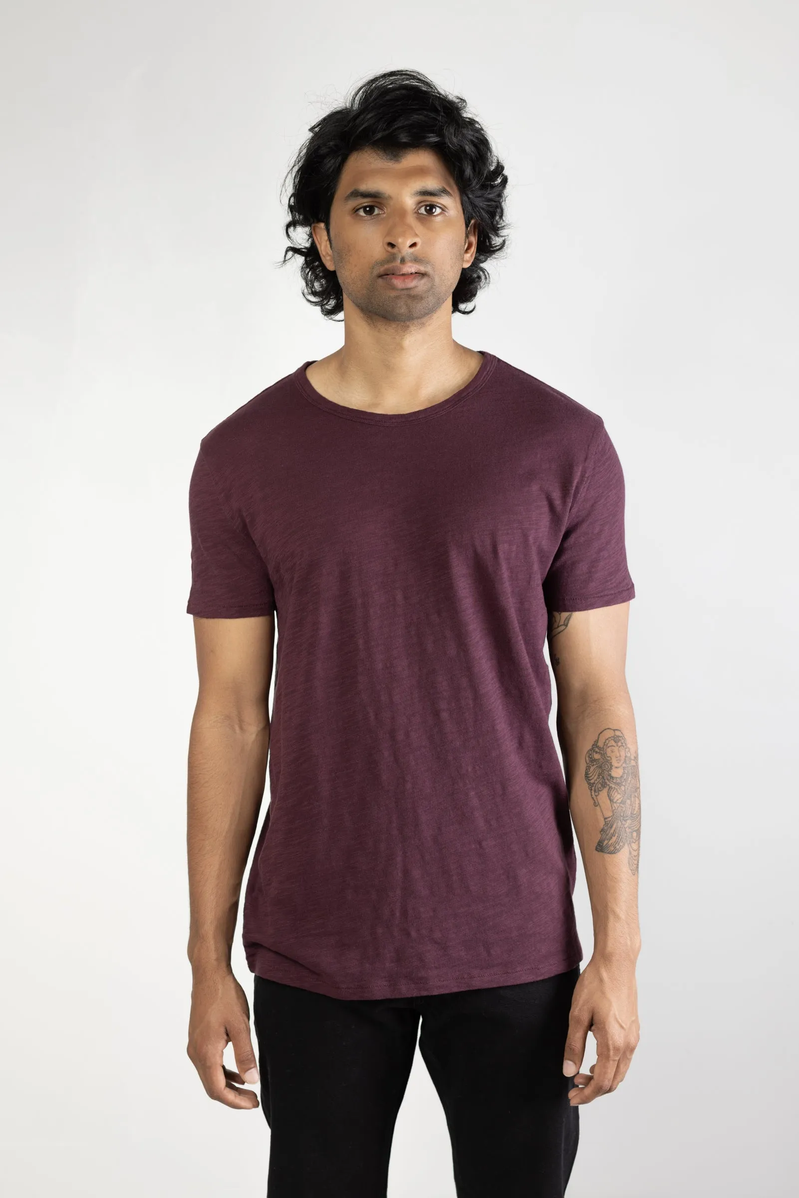 NS2138-6 Slub Jersey Crew in Burgundy sold by National Standards product image thumbnail 2