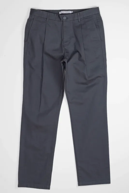 NS1201-3 Pleated Chino Vintage French Drill in Blue Grey sold by National Standards