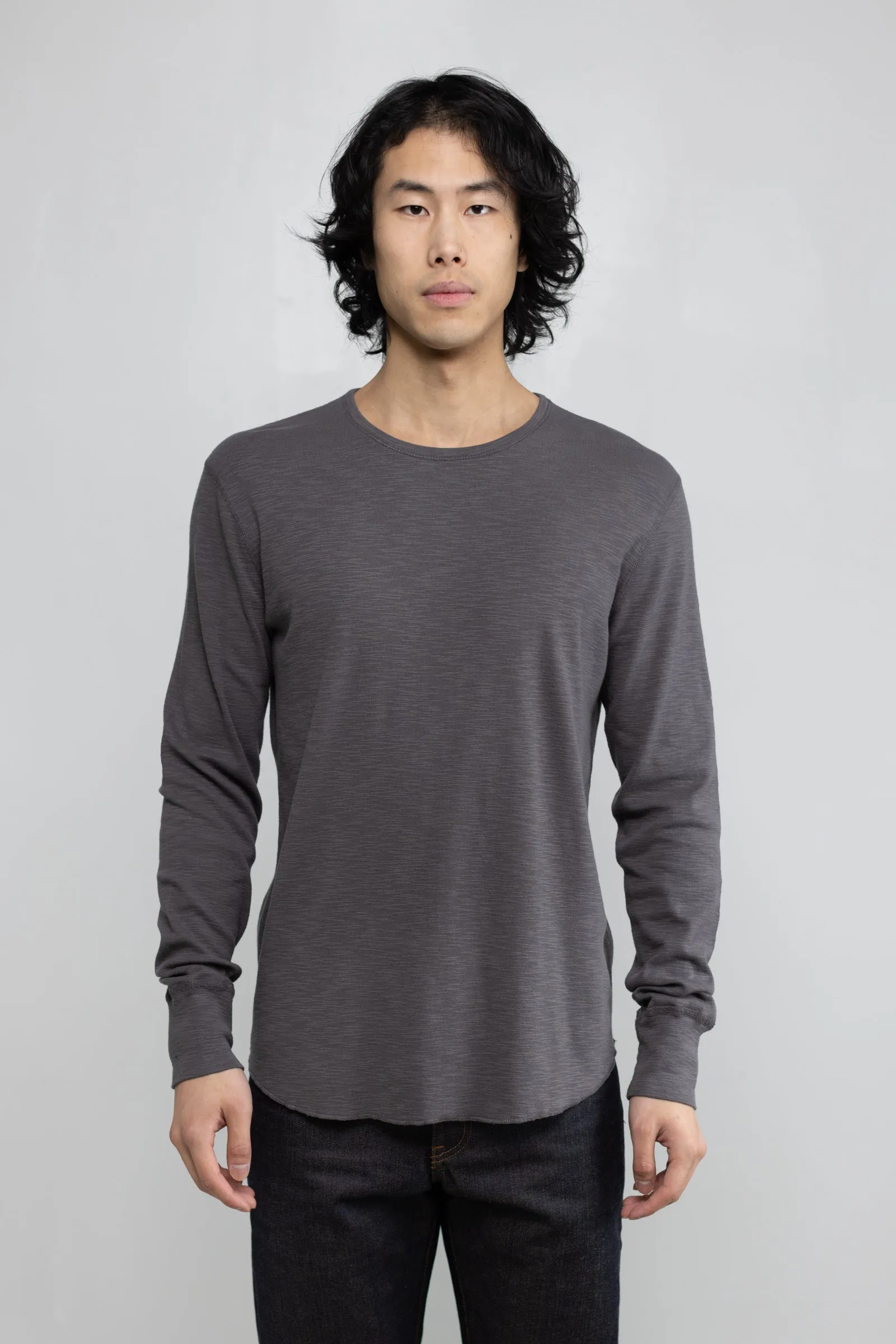 NS2164-7 Slub 1x1 Long Sleeve Crew in Grey sold by National Standards product image thumbnail 2