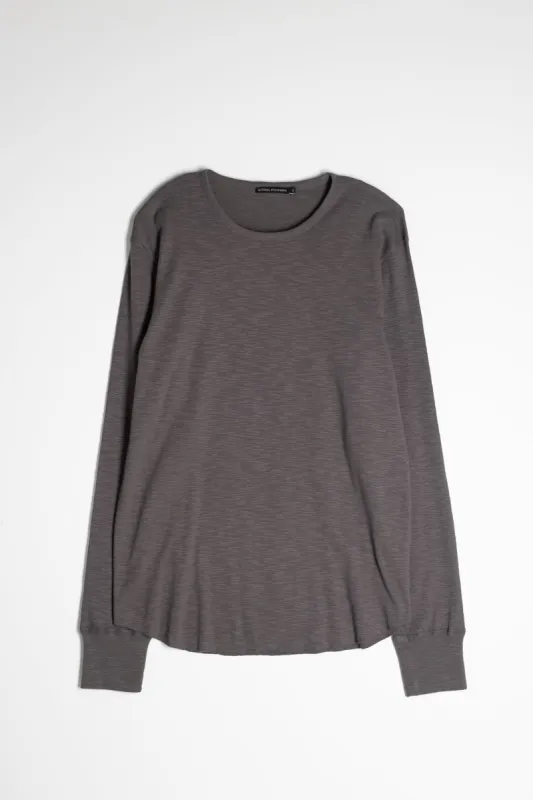 NS2164-7 Slub 1x1 Long Sleeve Crew in Grey sold by National Standards