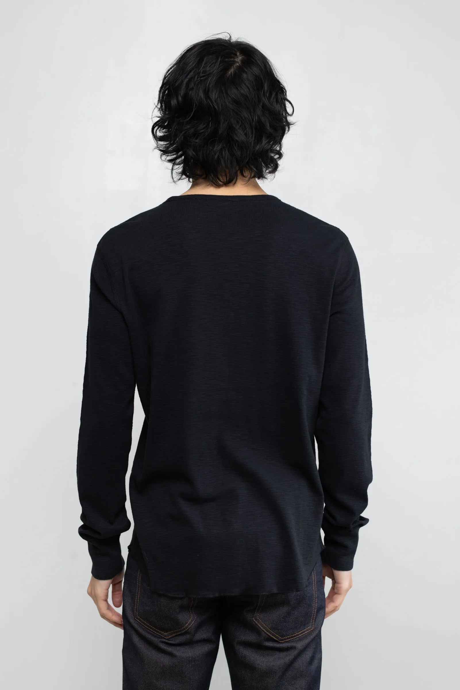 NS2164-6 Slub 1x1 Long Sleeve Crew in Black sold by National Standards product image thumbnail 3