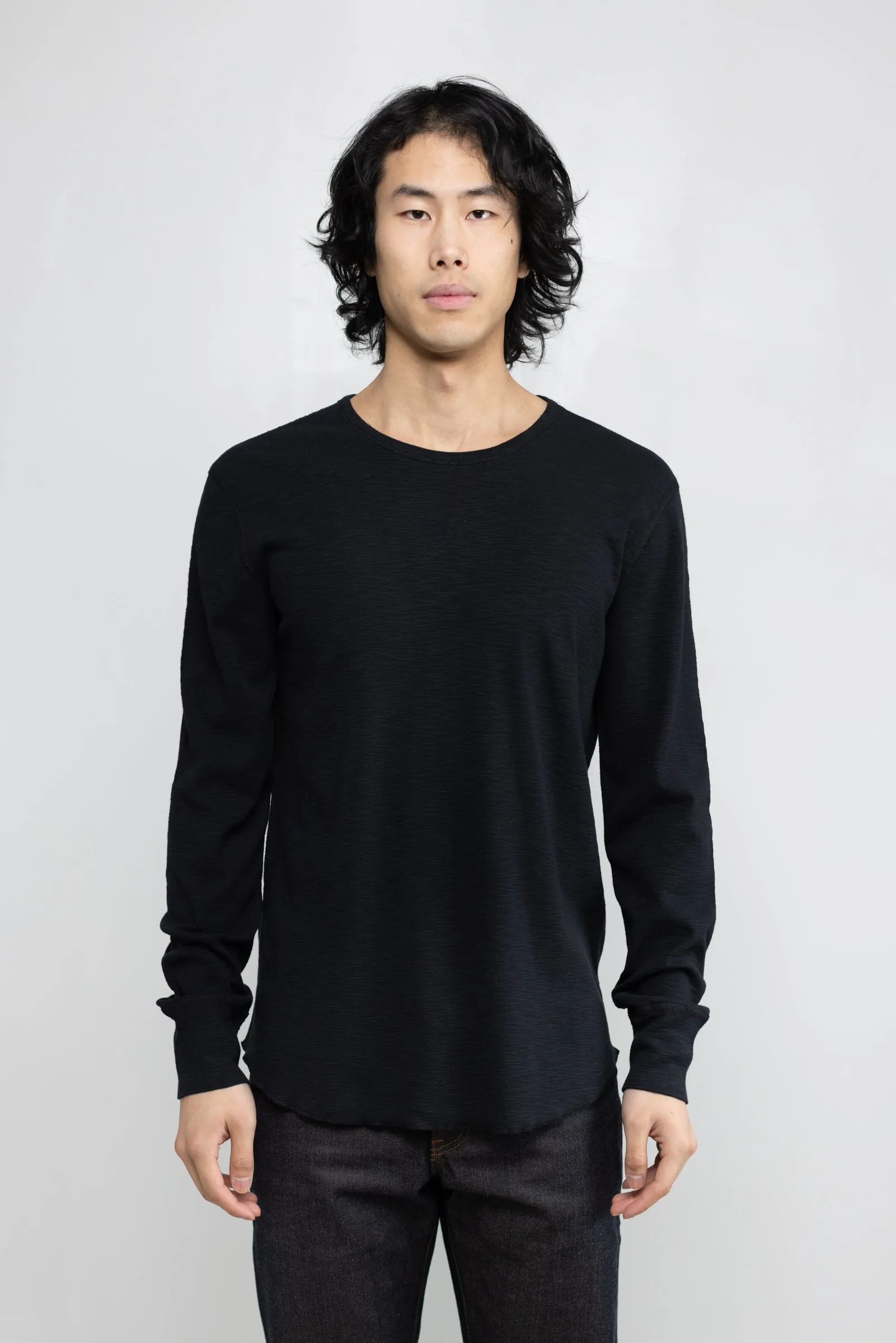 NS2164-6 Slub 1x1 Long Sleeve Crew in Black sold by National Standards product image thumbnail 2