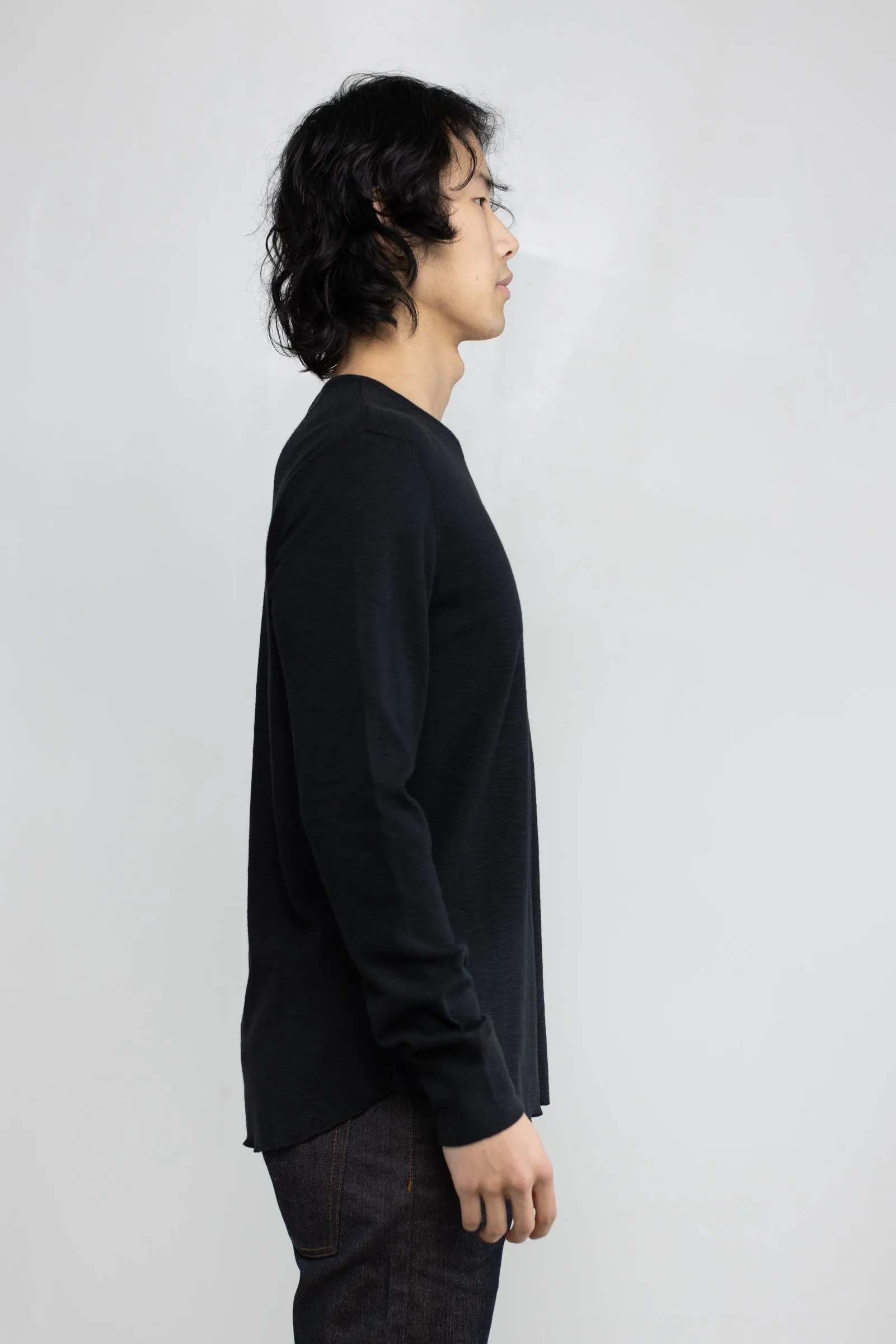 NS2164-6 Slub 1x1 Long Sleeve Crew in Black sold by National Standards product image thumbnail 4