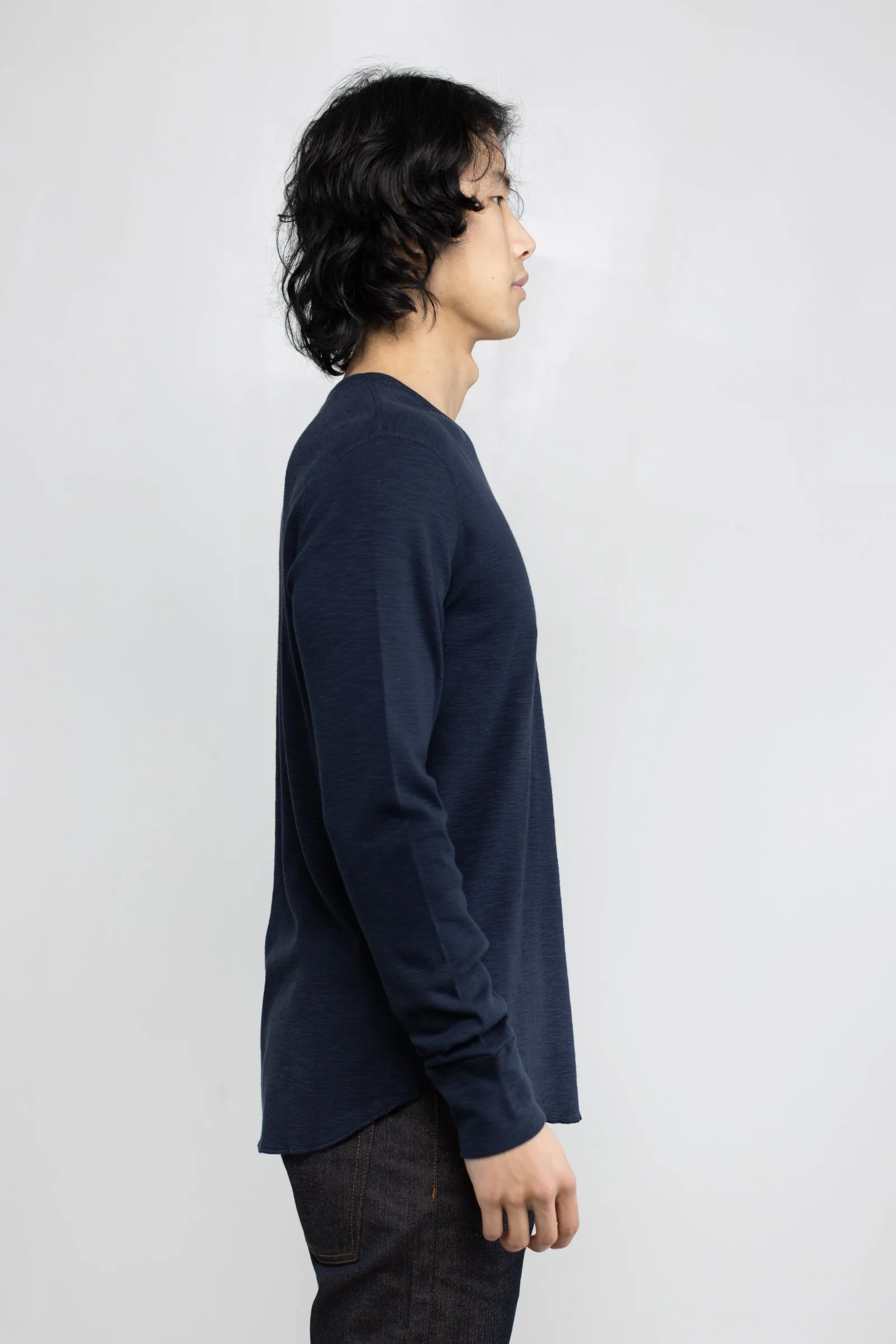 NS2164-5 Slub 1x1 Long Sleeve Crew in Navy sold by National Standards product image thumbnail 4