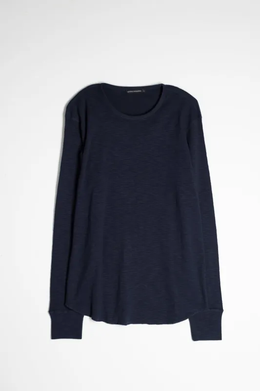NS2164-5 Slub 1x1 Long Sleeve Crew in Navy sold by National Standards