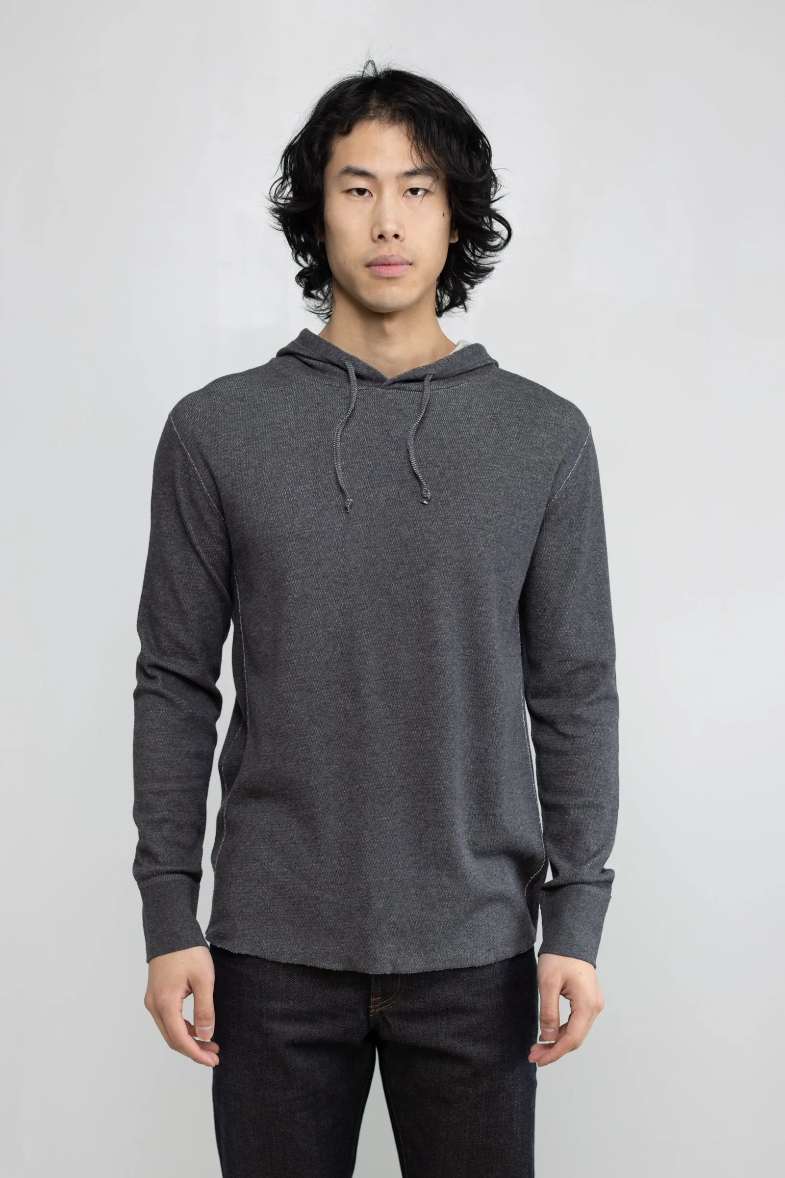NS2155-5 Mesh Thermal Pullover Hoodie in Melange Charcoal sold by National Standards product image thumbnail 2