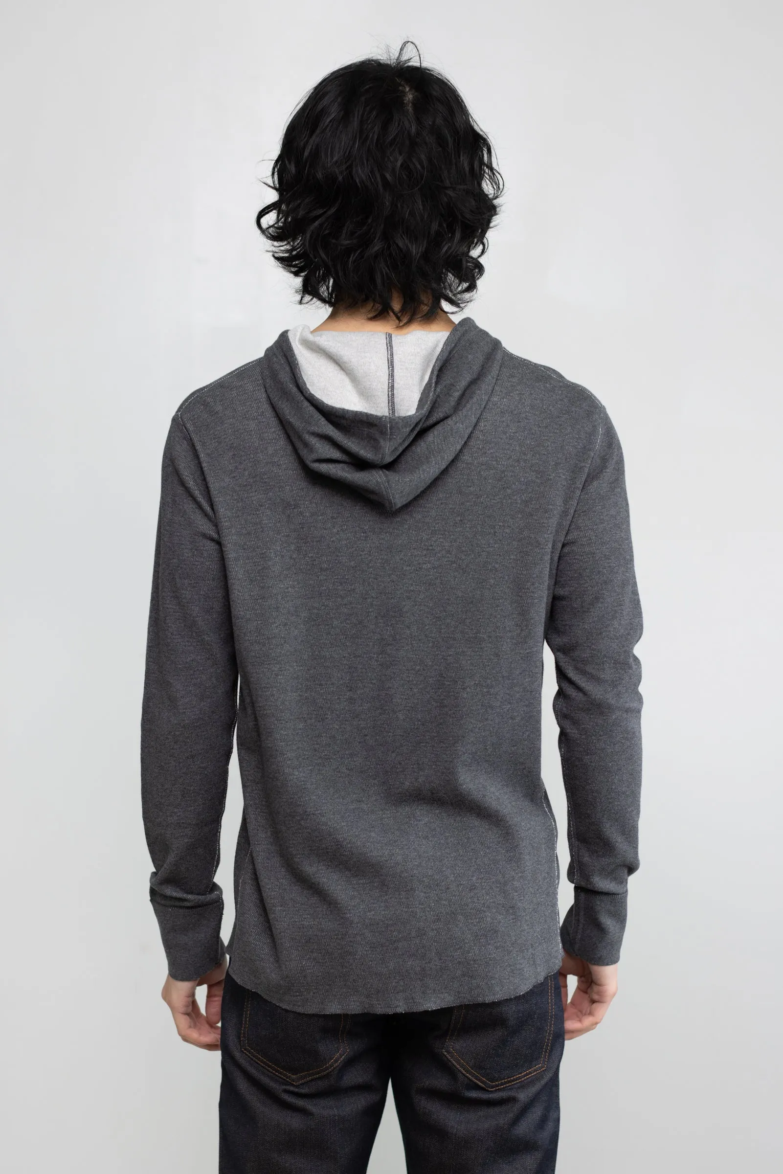 NS2155-5 Mesh Thermal Pullover Hoodie in Melange Charcoal sold by National Standards product image thumbnail 3