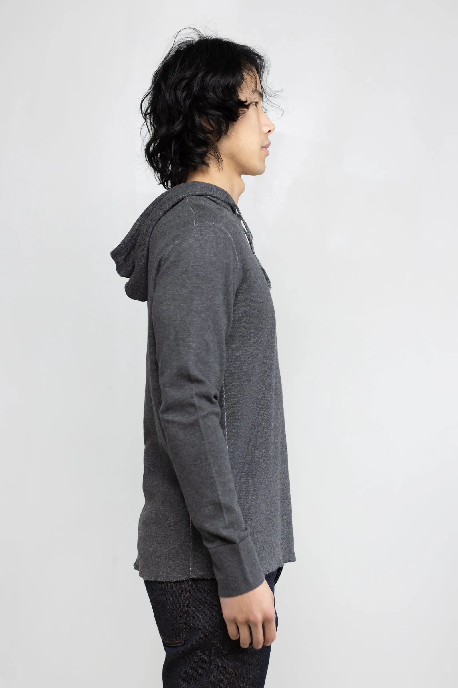 NS2155-5 Mesh Thermal Pullover Hoodie in Melange Charcoal sold by National Standards product image thumbnail 4