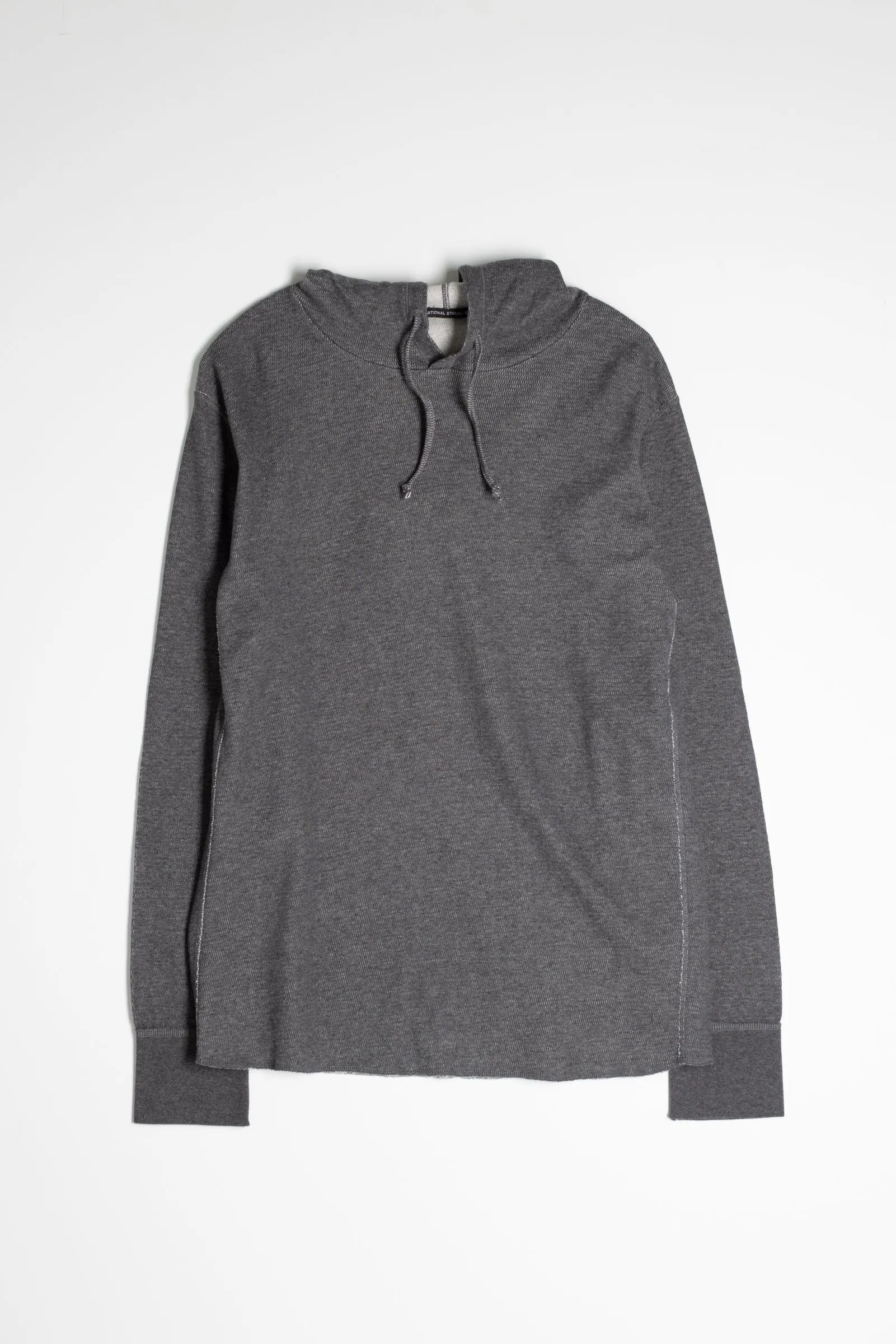 NS2155-5 Mesh Thermal Pullover Hoodie in Melange Charcoal sold by National Standards