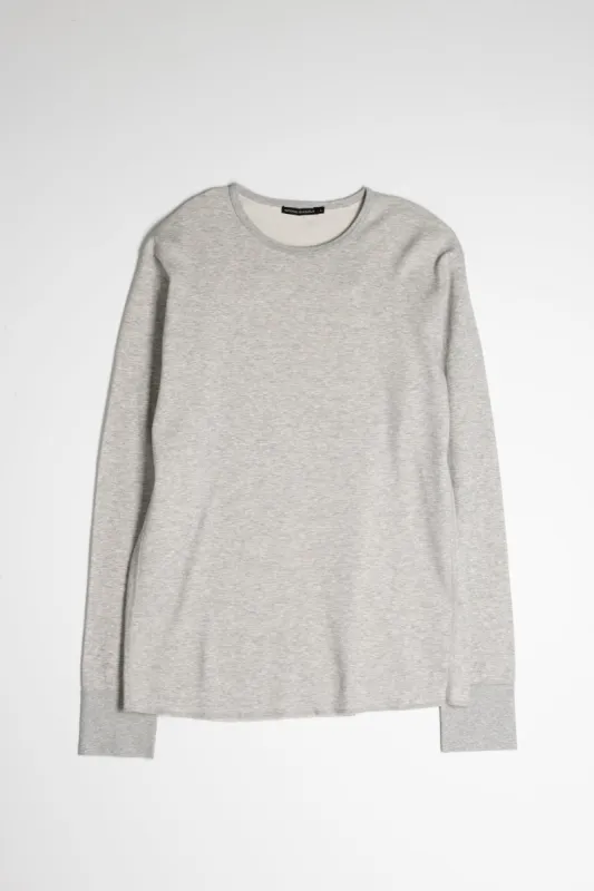 NS2153-6 Mesh Thermal Long Sleeve Crew in Melange Grey sold by National Standards