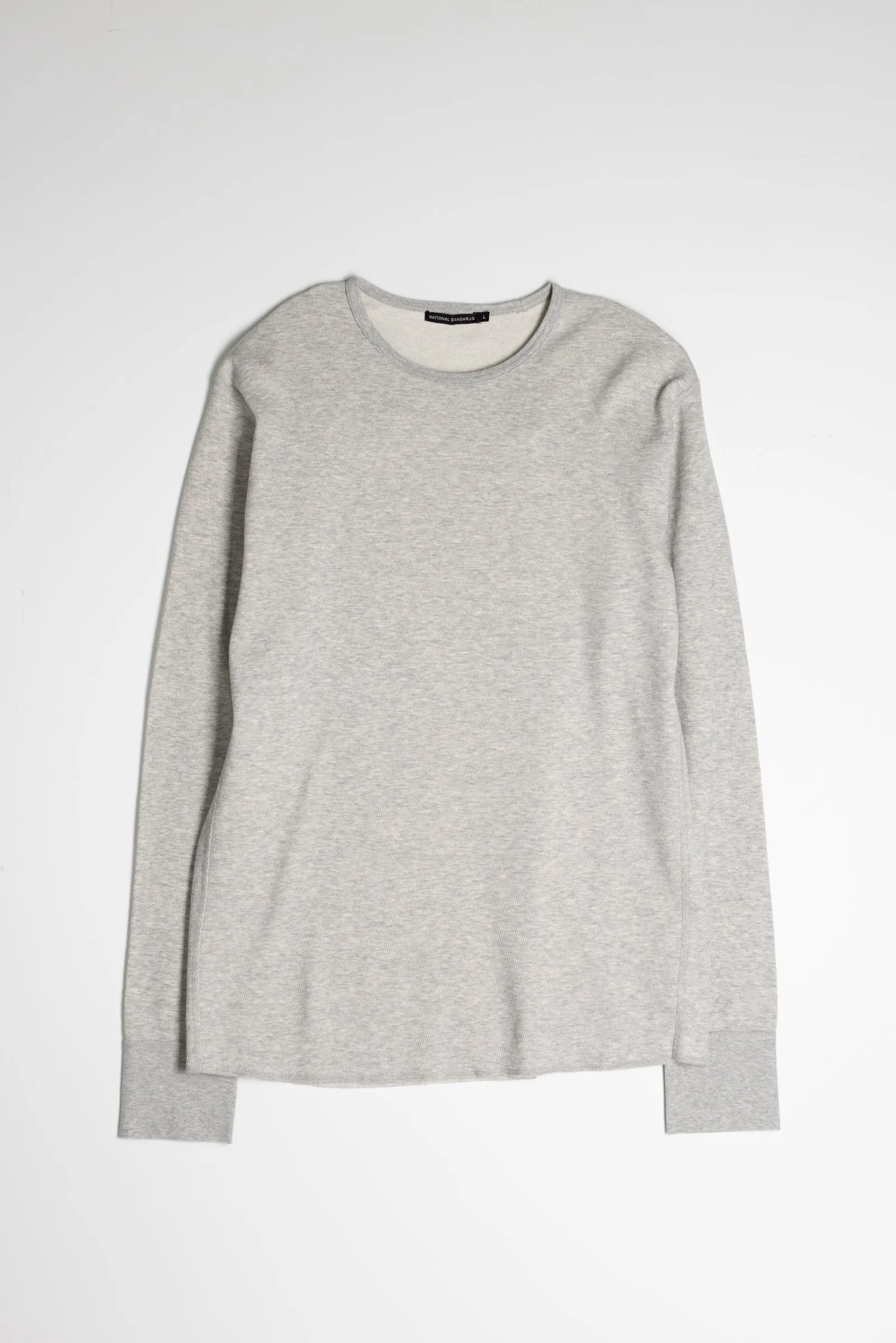 NS2153-6 Mesh Thermal Long Sleeve Crew in Melange Grey sold by National Standards