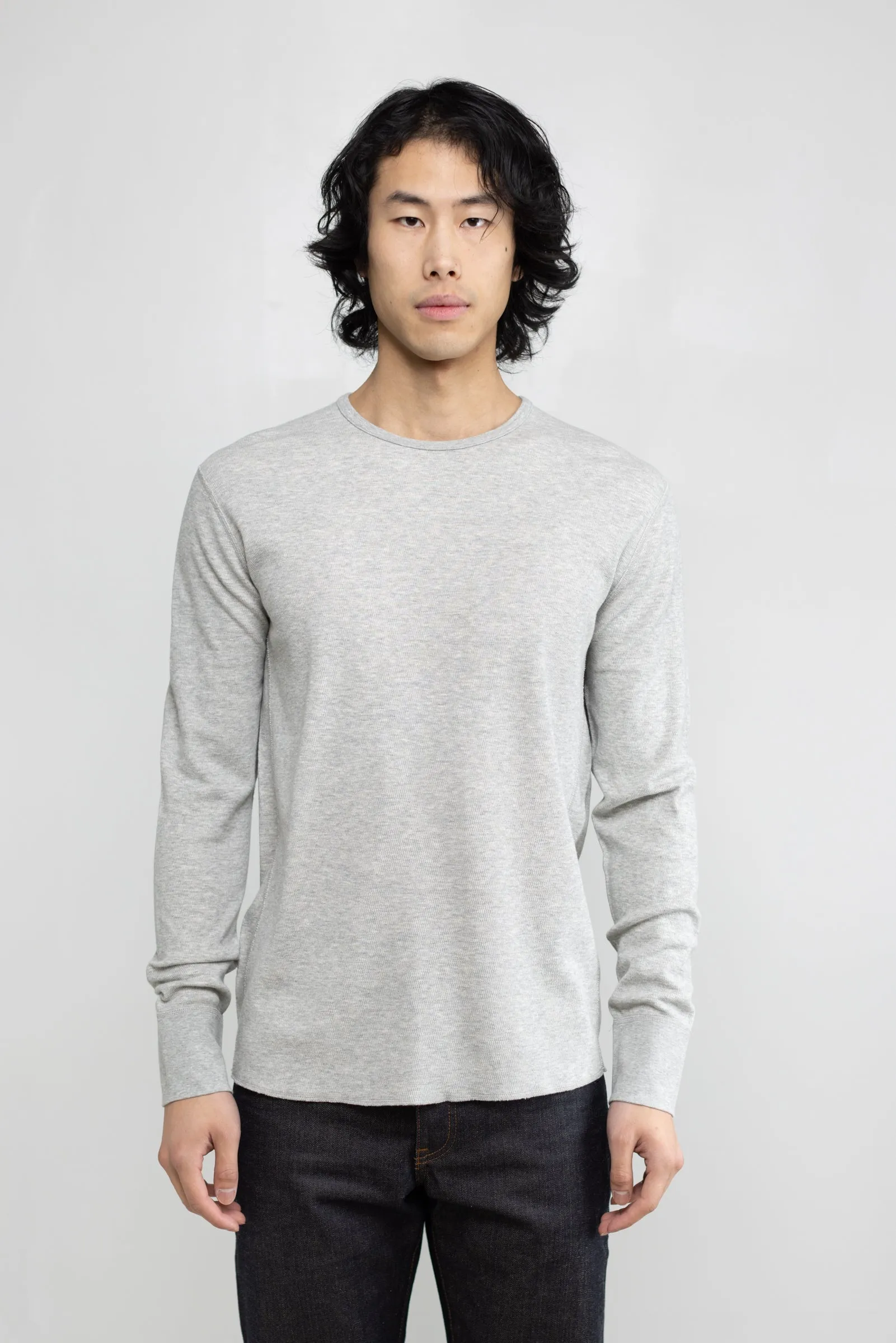 NS2153-6 Mesh Thermal Long Sleeve Crew in Melange Grey sold by National Standards product image thumbnail 2