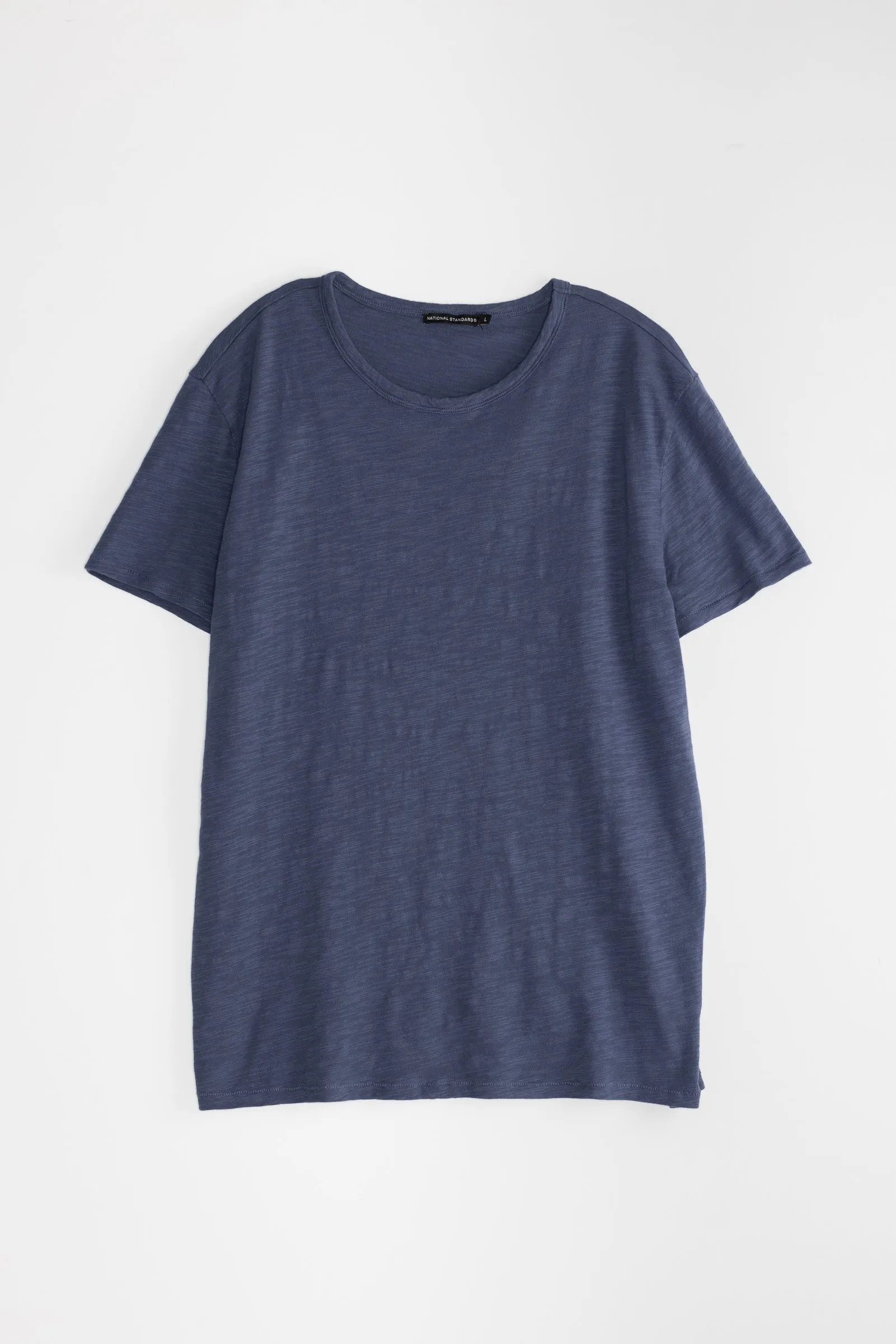 NS2138-5 Slub Jersey Crew in Blue sold by National Standards