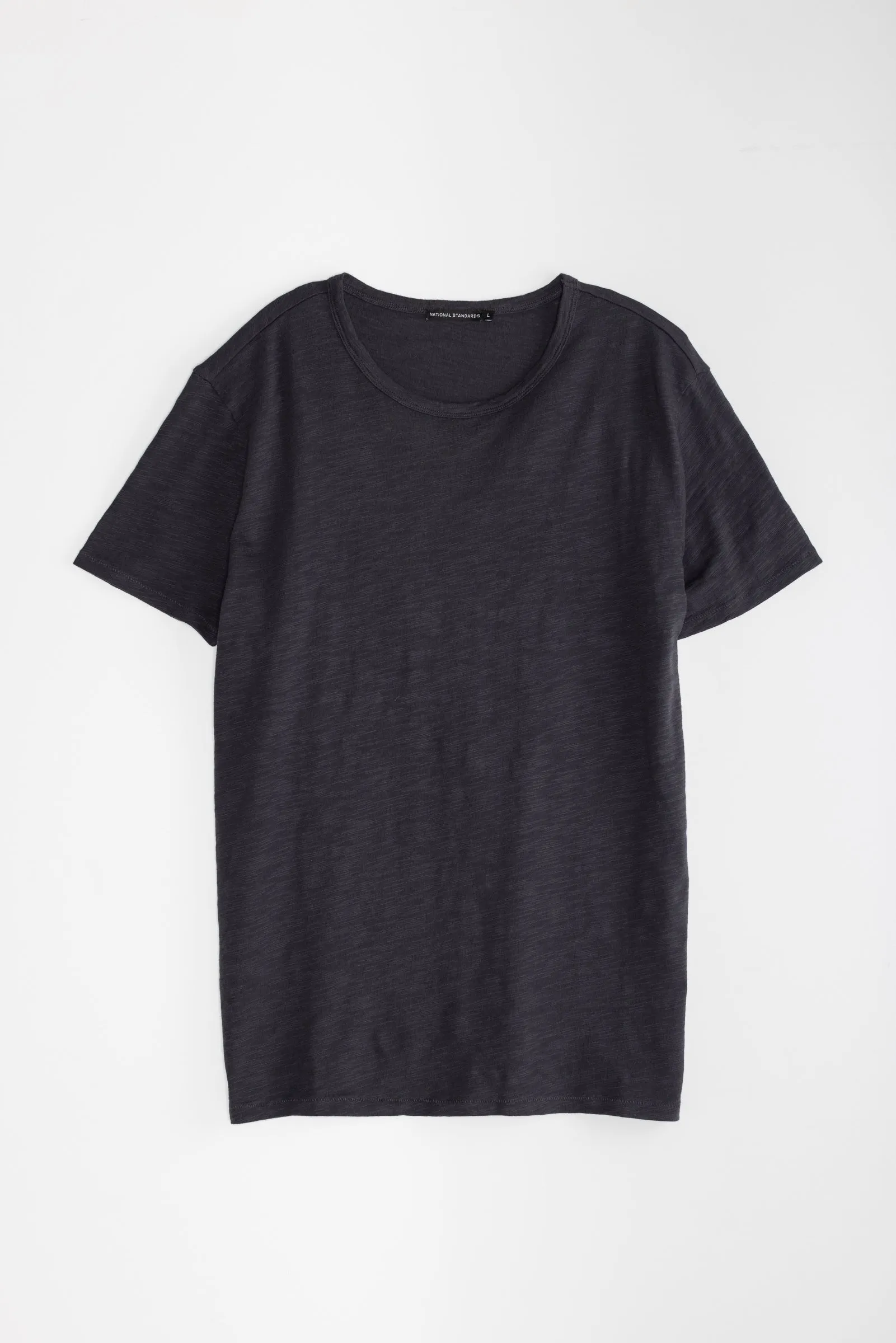 NS2138-4 Slub Jersey Crew in Slate sold by National Standards