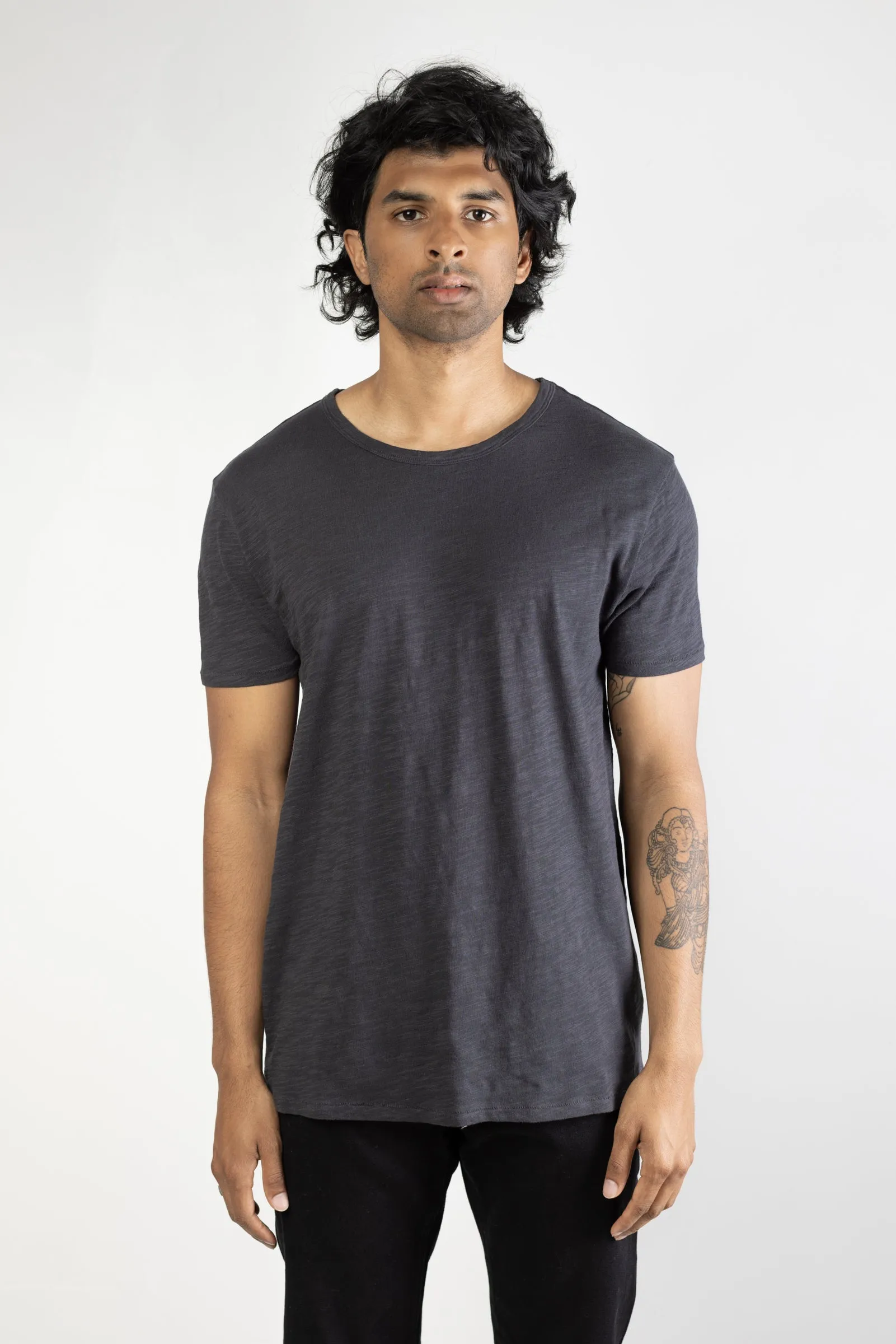 NS2138-4 Slub Jersey Crew in Slate sold by National Standards product image thumbnail 2