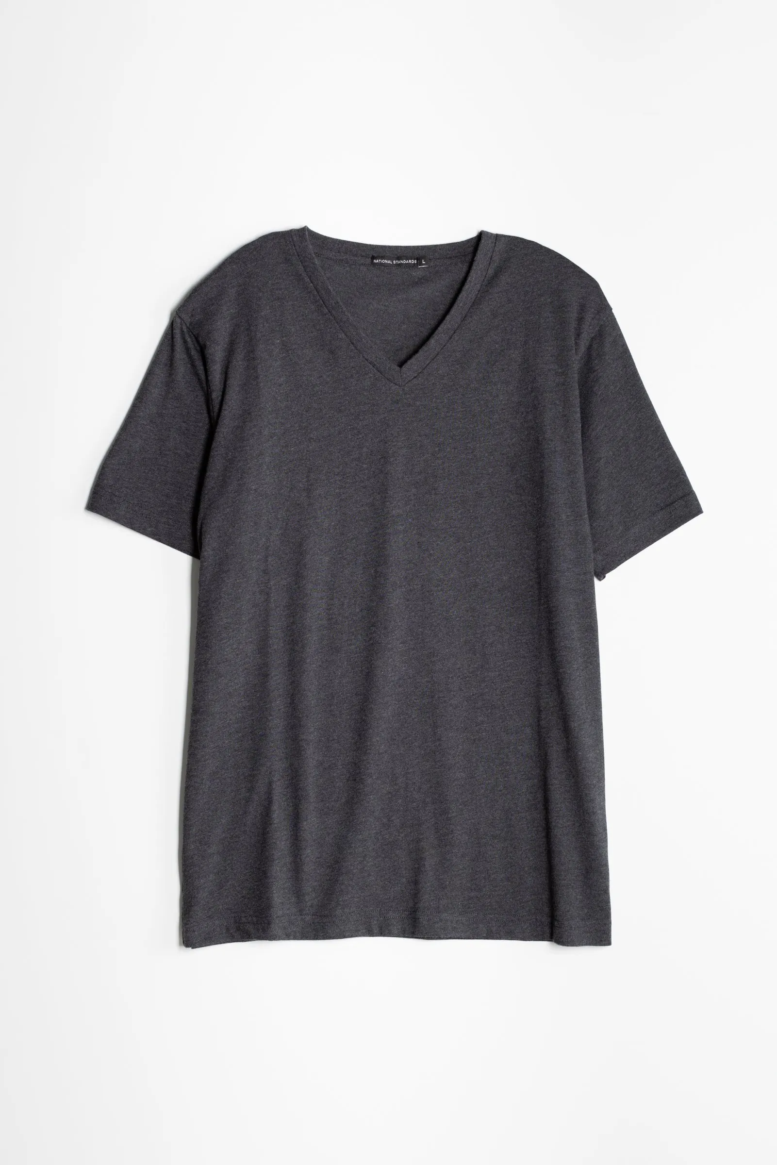 NS2160-8 Tri-blend v-neck in Charcoal sold by National Standards