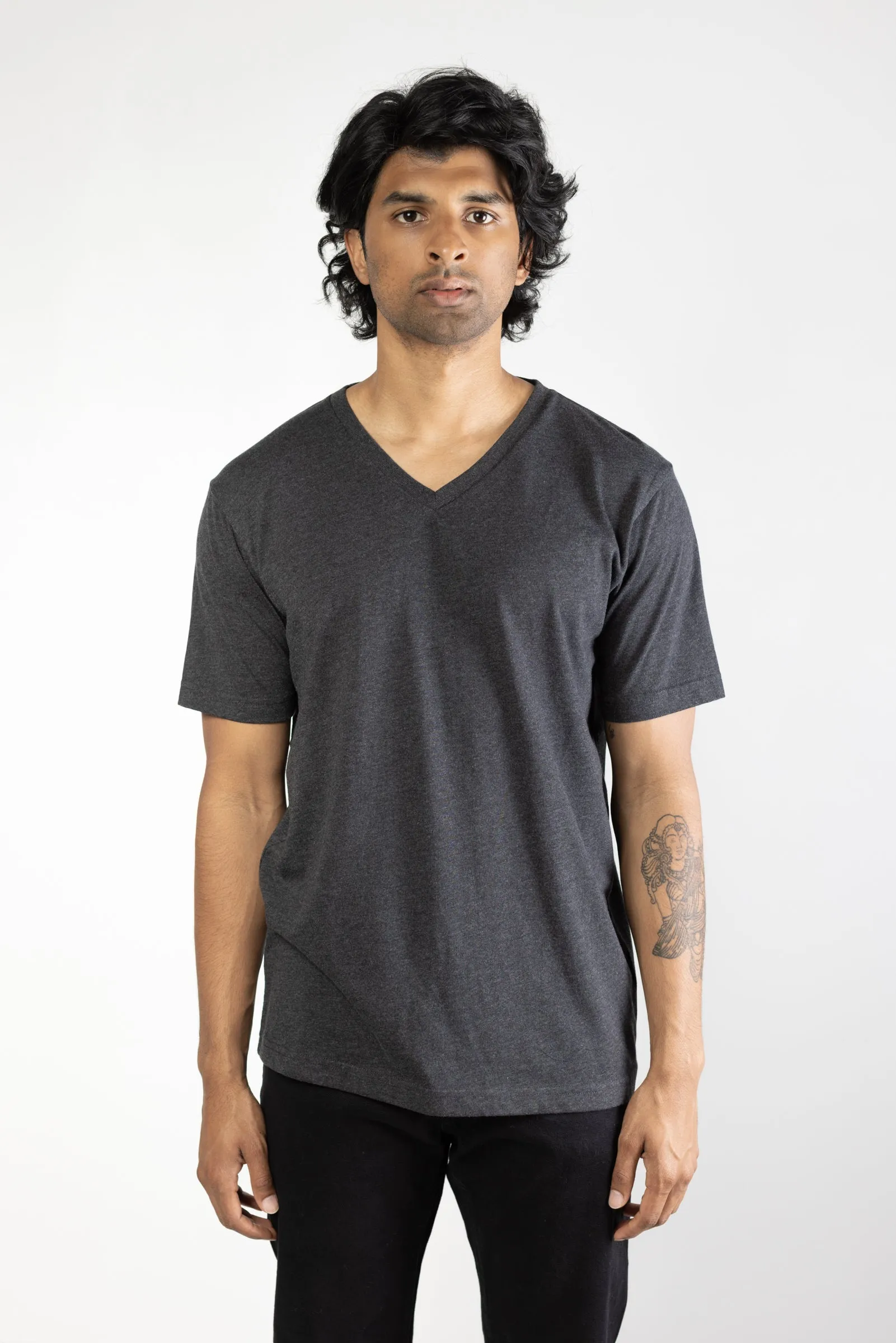 NS2160-8 Tri-blend v-neck in Charcoal sold by National Standards product image thumbnail 2