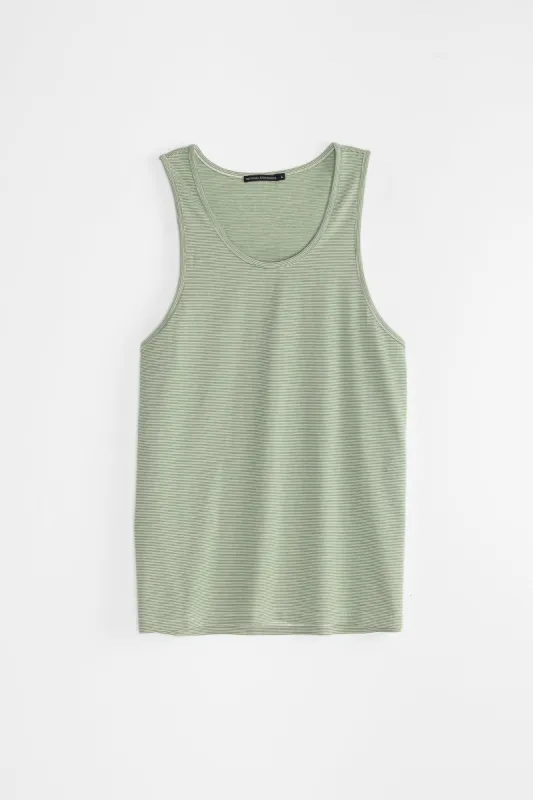 NS2170-2 Mini Stripe Tank Top in Green sold by National Standards