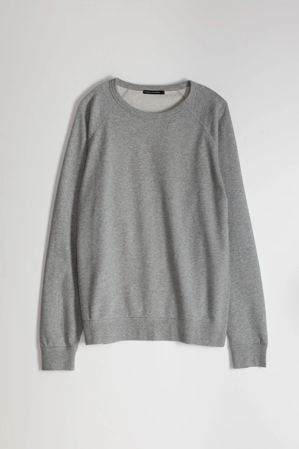 NS2117A-3 250g French Terry Long Sleeve Crew in Melange Grey sold by National Standards