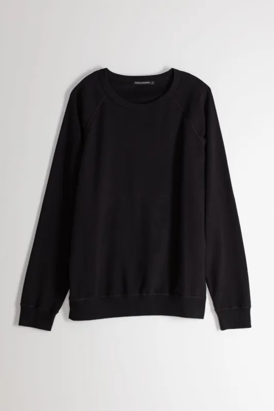 NS2117A-1 250g French Terry Long Sleeve Crew in Black sold by National Standards