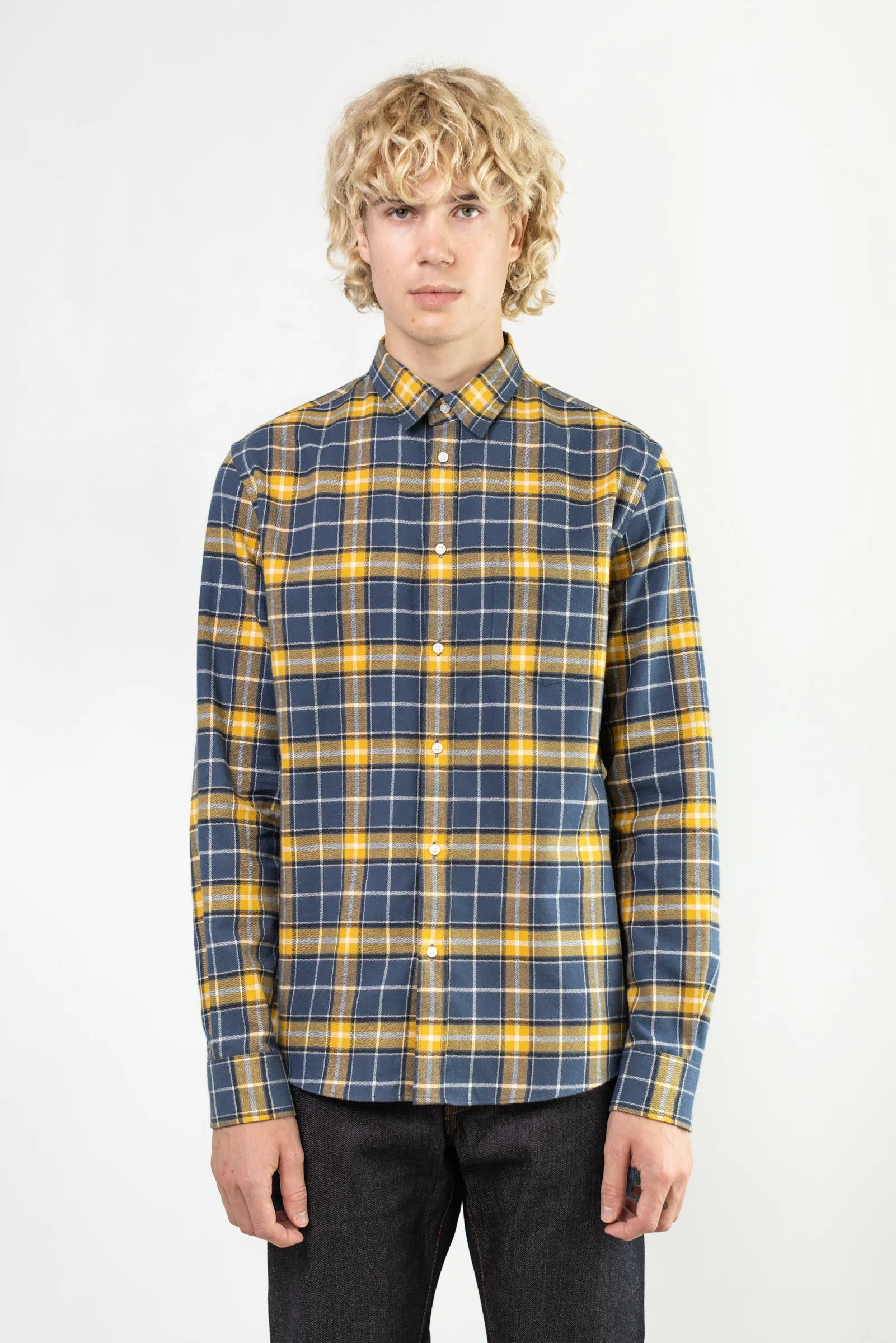 NS1145-180 SALE Japanese Organic Plaid in Blue and Yellow sold by National Standards product image thumbnail 2