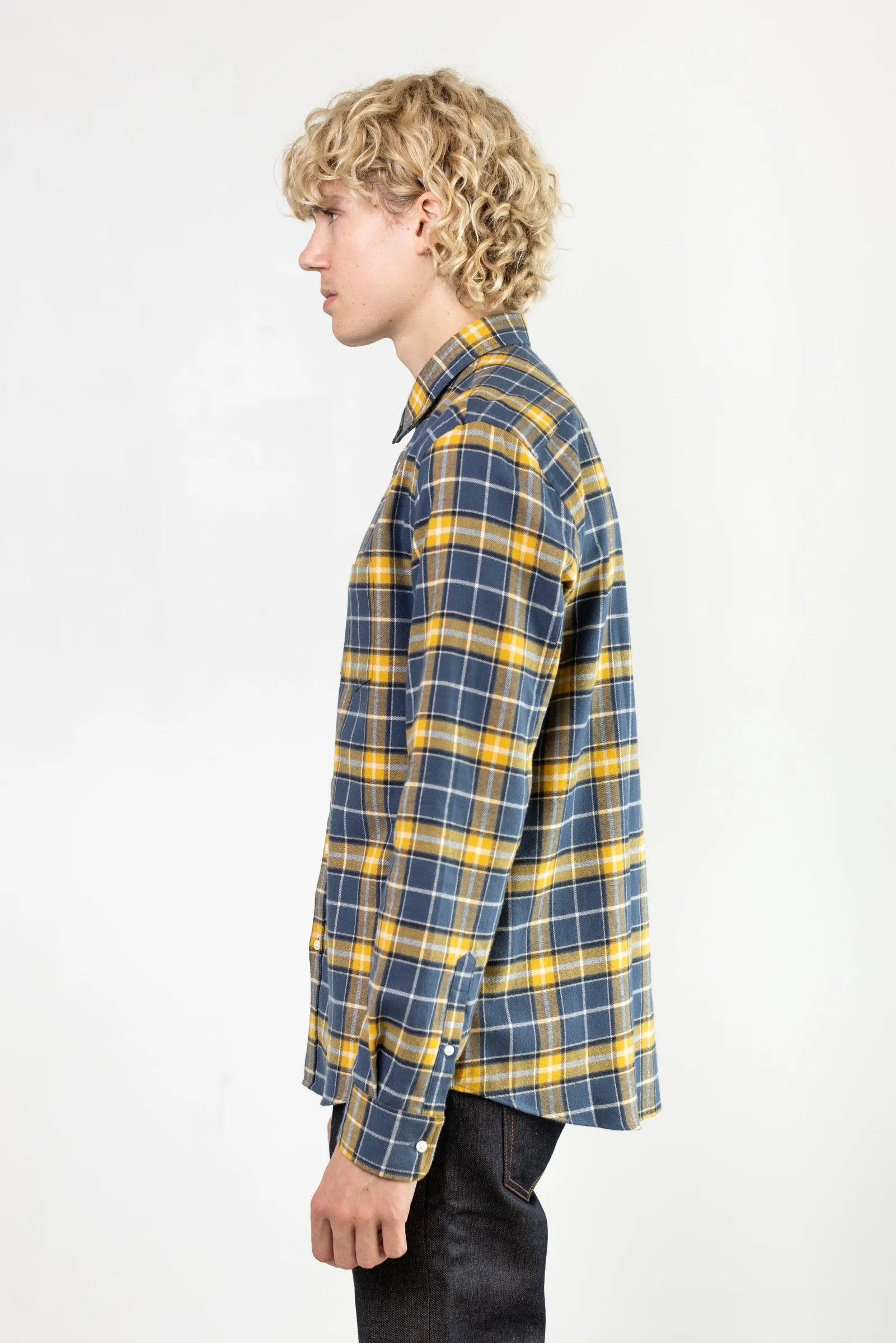 NS1145-180 SALE Japanese Organic Plaid in Blue and Yellow sold by National Standards product image thumbnail 4